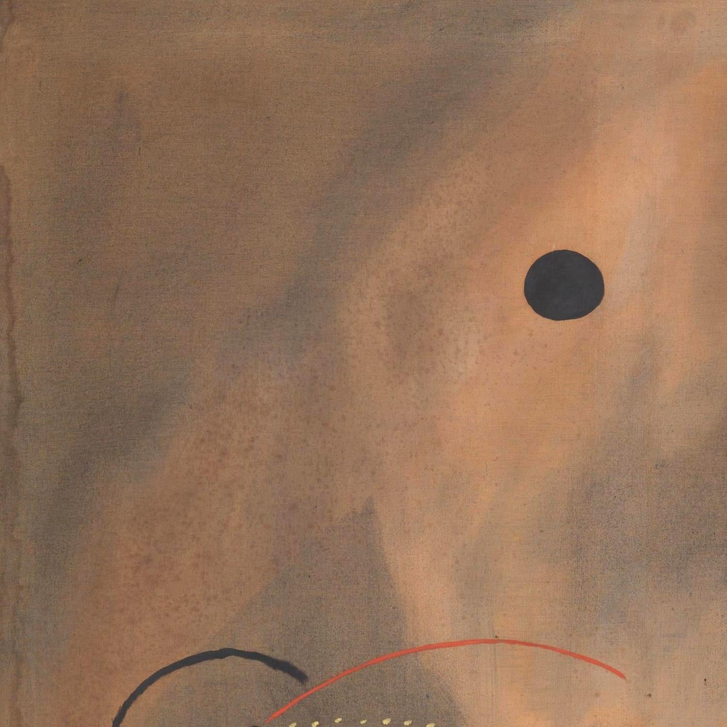 Abstract art with brown and black colors on a textured surface