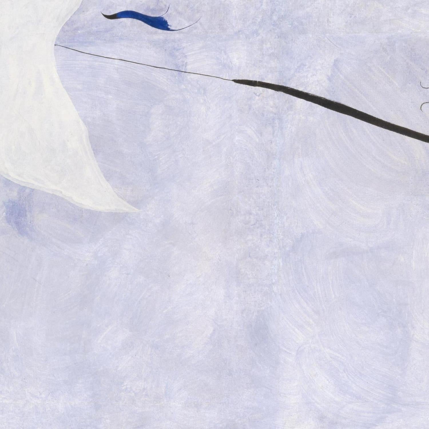 Abstract art with wavy lines on a light purple background