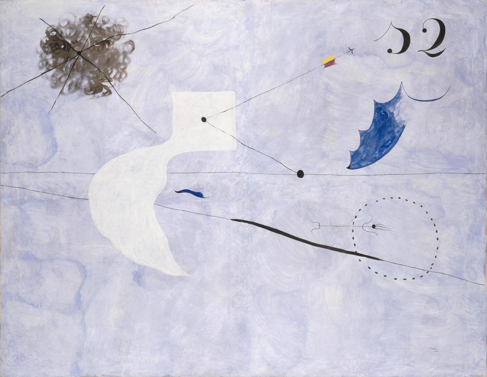 Abstract art piece with geometric shapes and lines on a light blue background