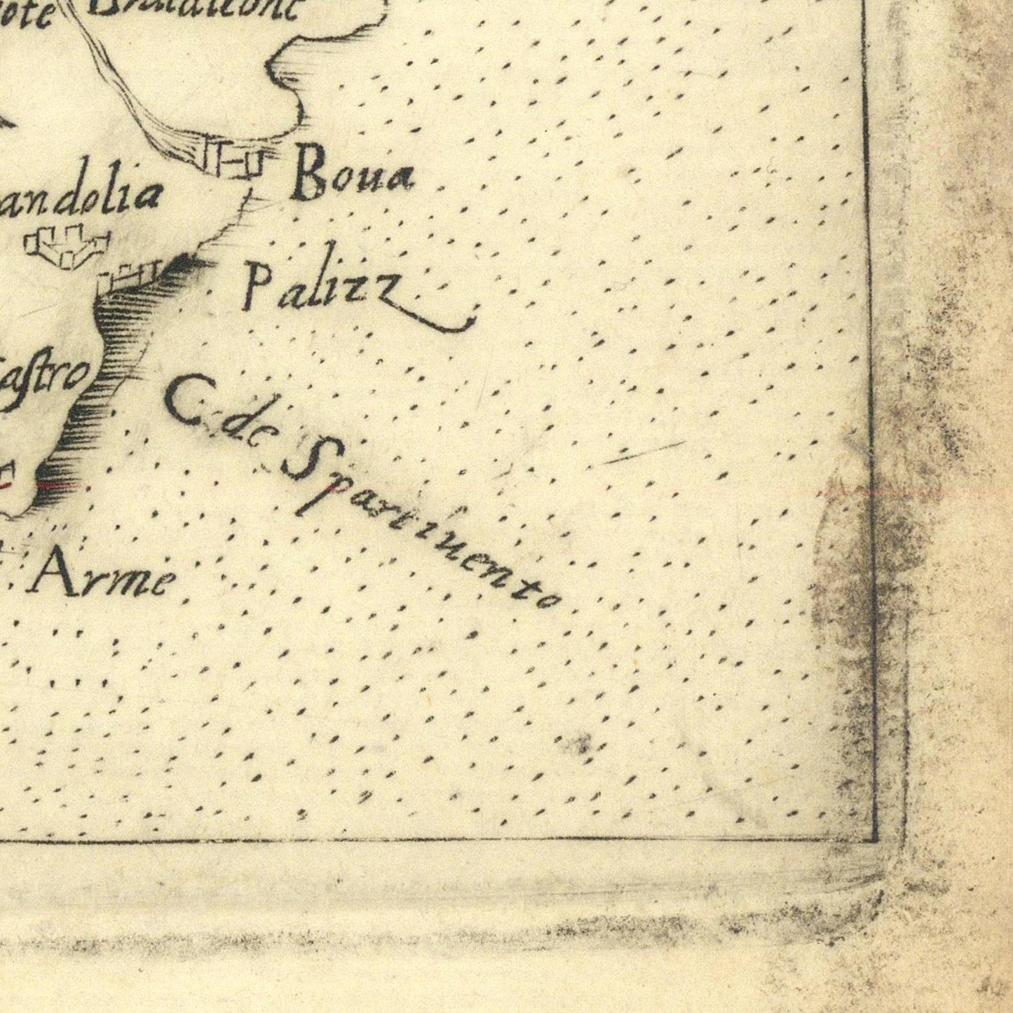 Vintage map detail with text and topographic lines