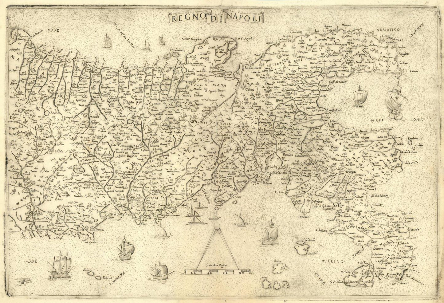 presentation of the map reproduction without a frame
