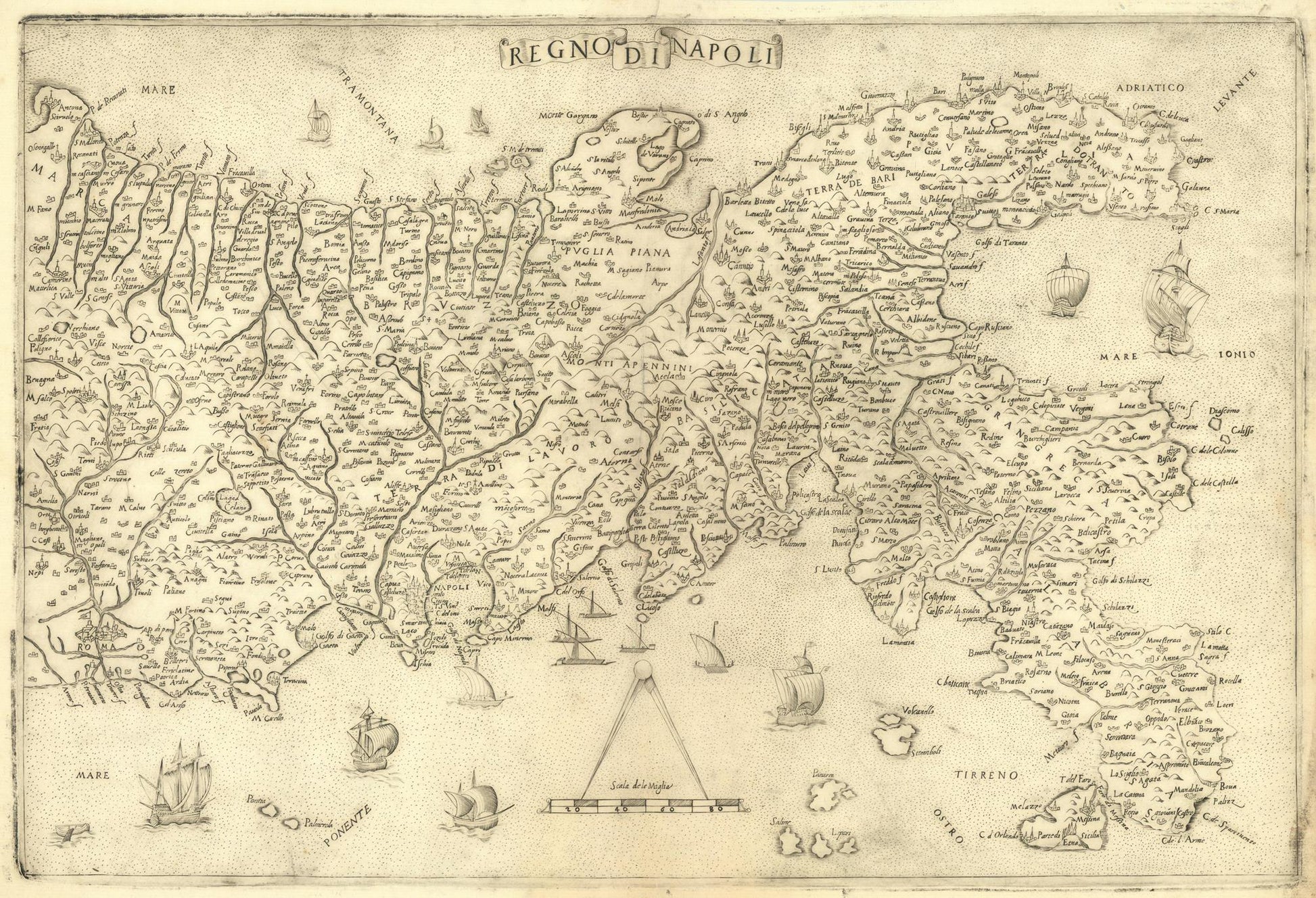 presentation of the map reproduction without a frame
