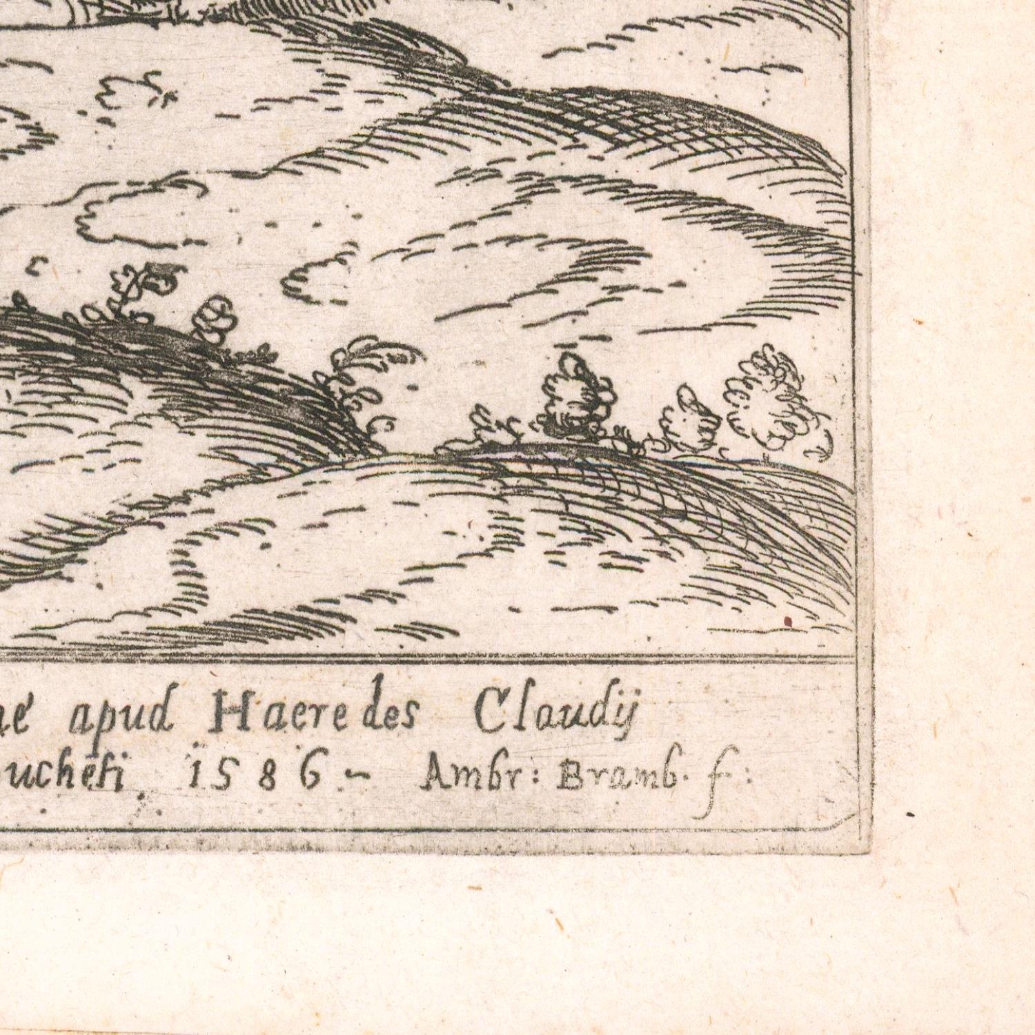 Vintage landscape illustration with text on a beige background