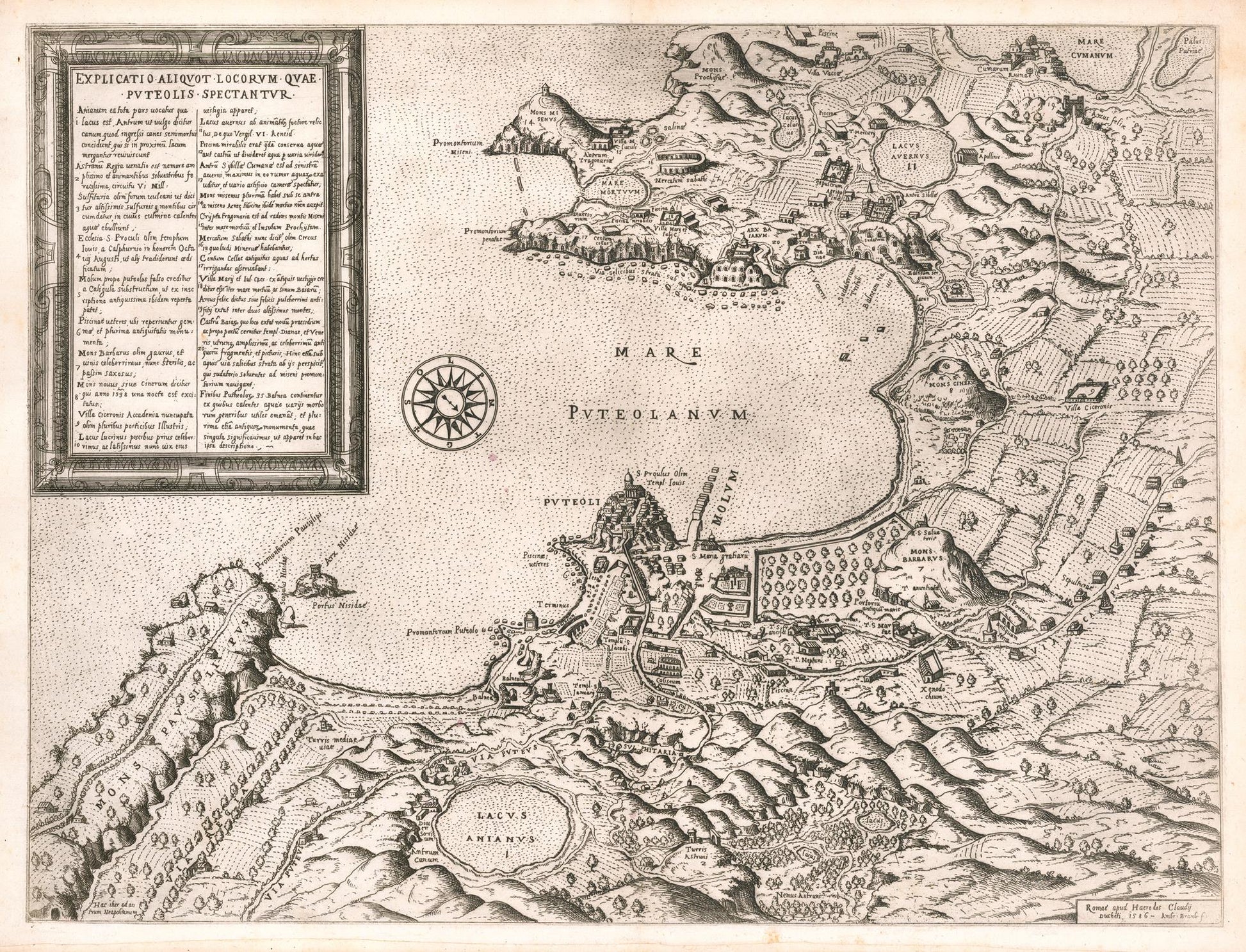 Vintage map of a coastal area with text and symbols