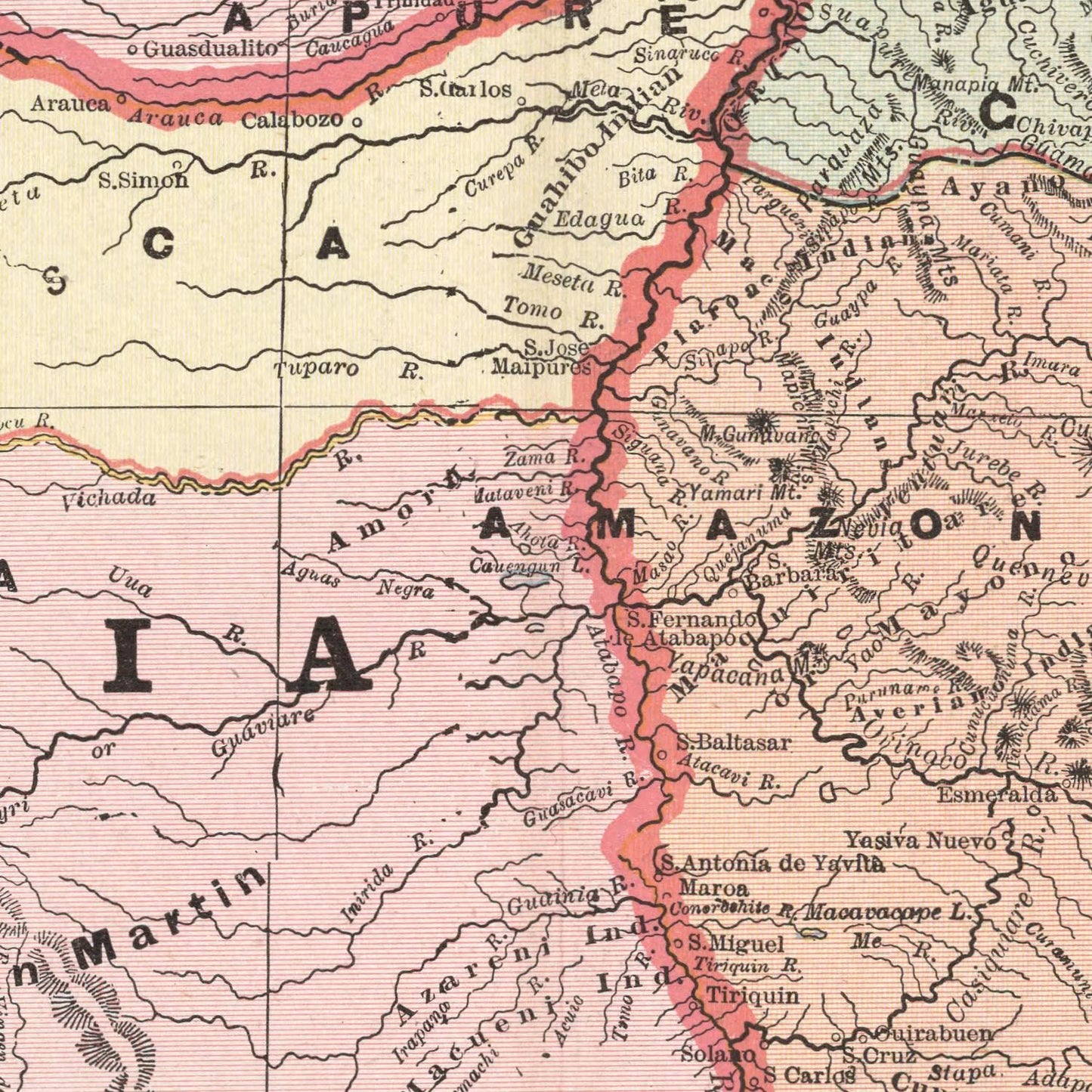 detail of the map from the centre 

