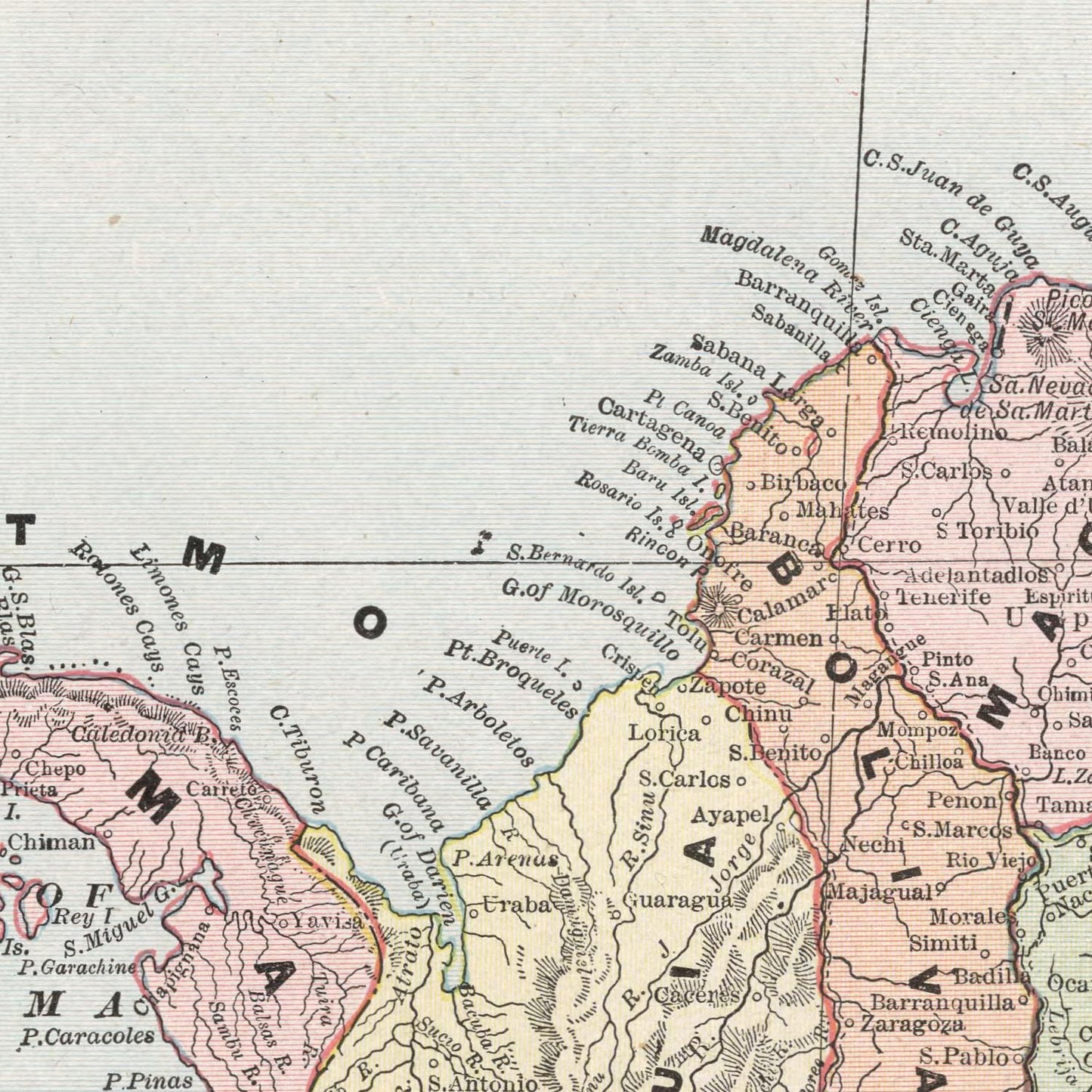 detail of the map from the centre left

