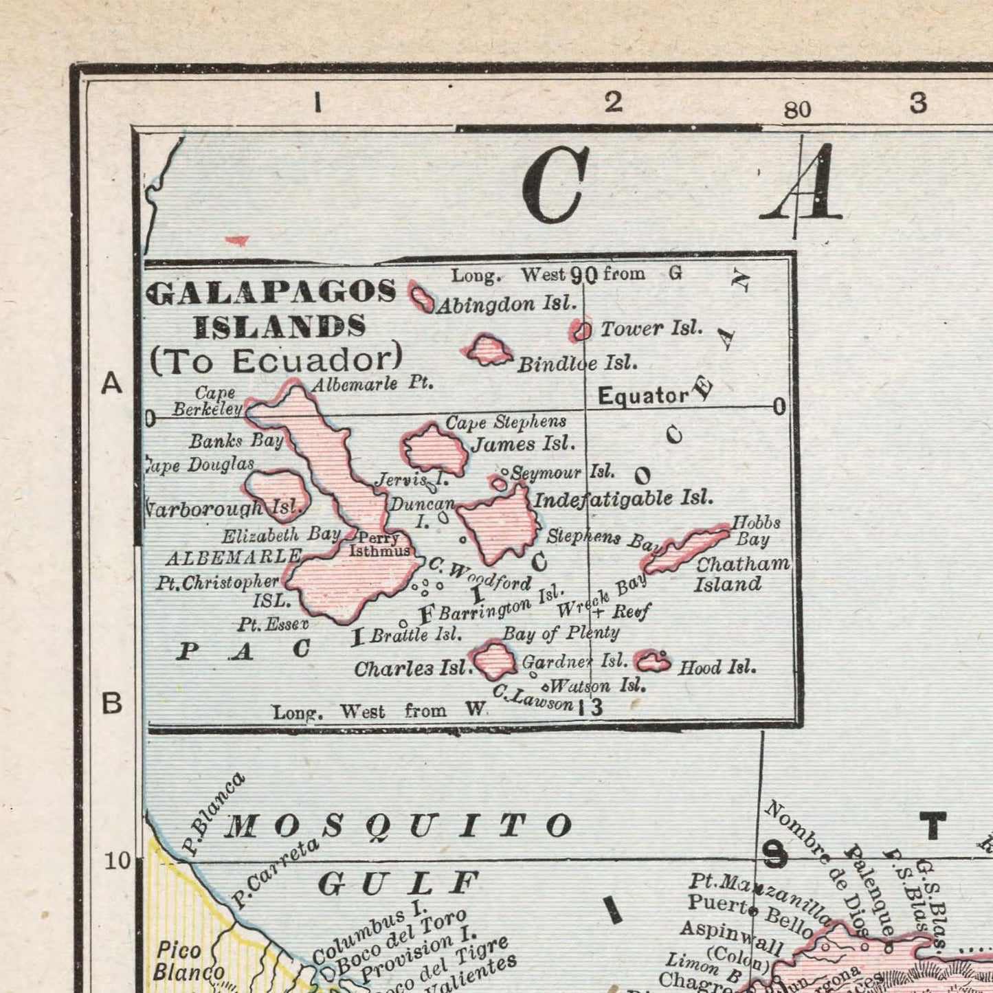 detail of the map from the top left corner
