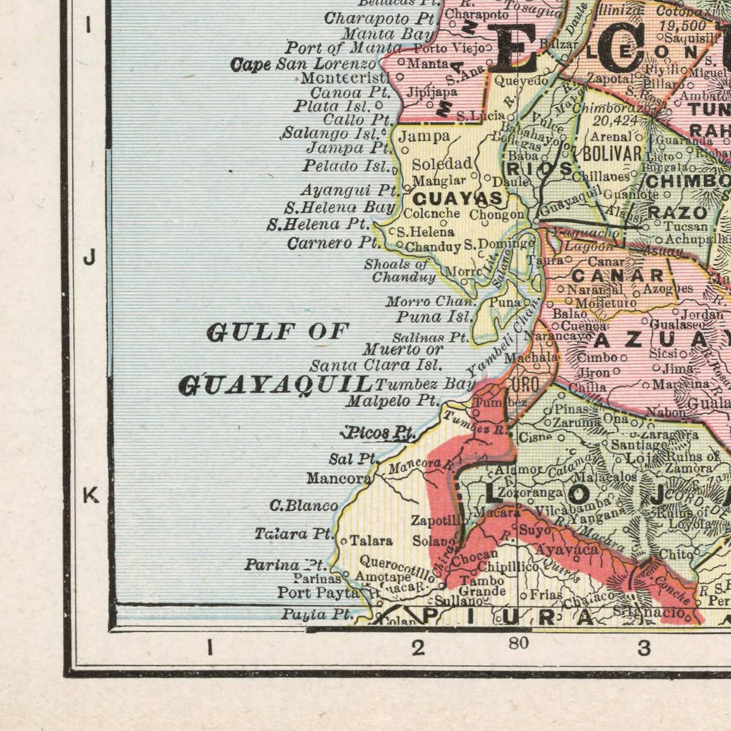 detail of the map from the bottom left corner

