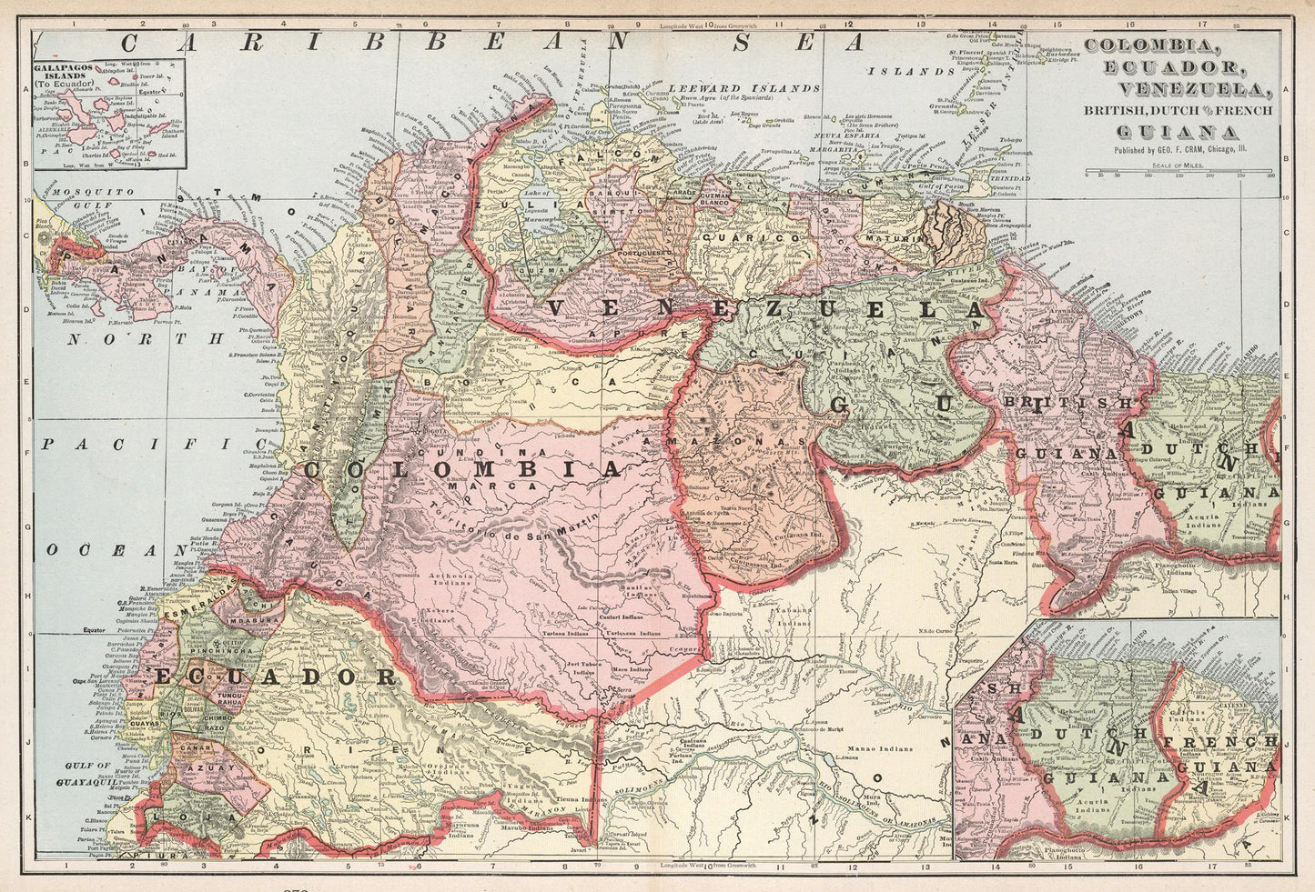 presentation of the map reproduction without a frame
