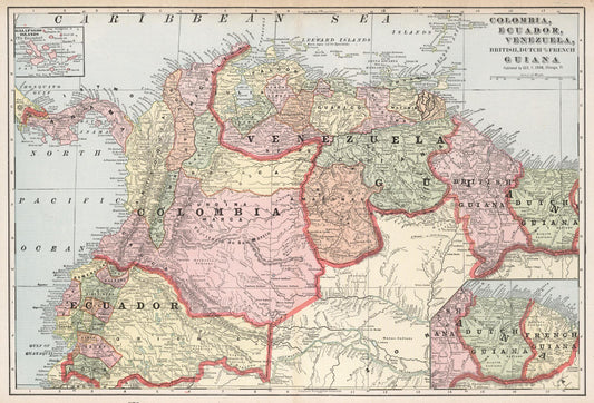 presentation of the map reproduction without a frame
