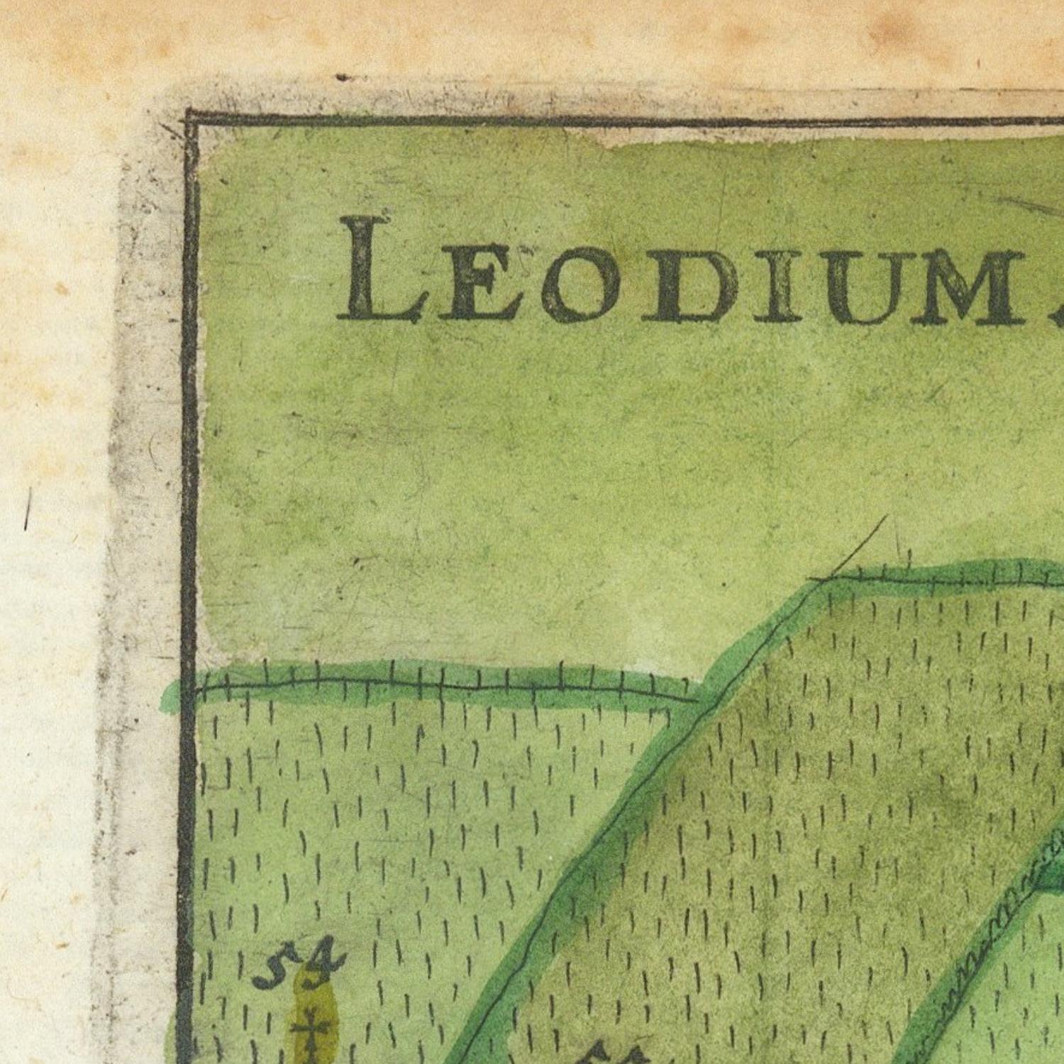 Map detail with 'LEODIUM' labeled on a green background