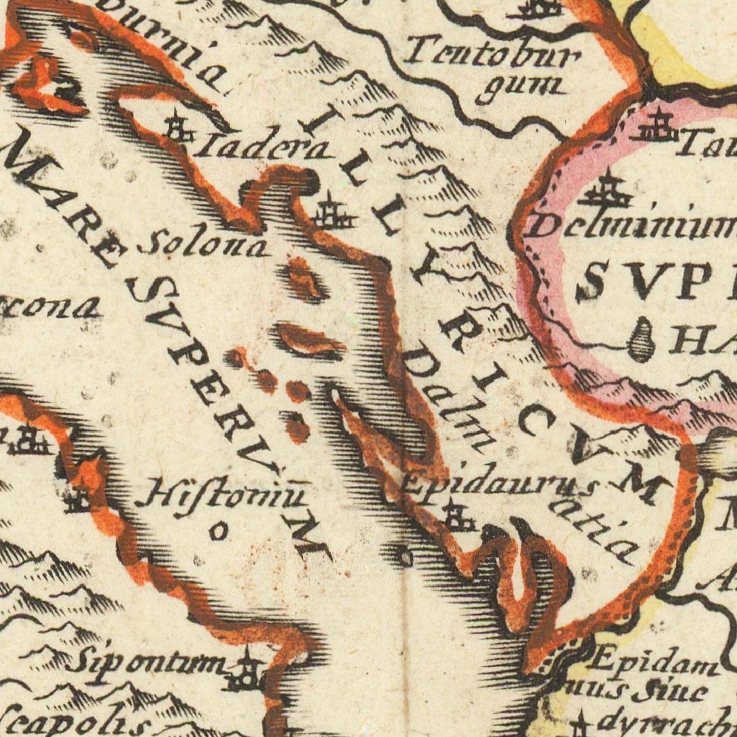 detail of the map from the centre 
