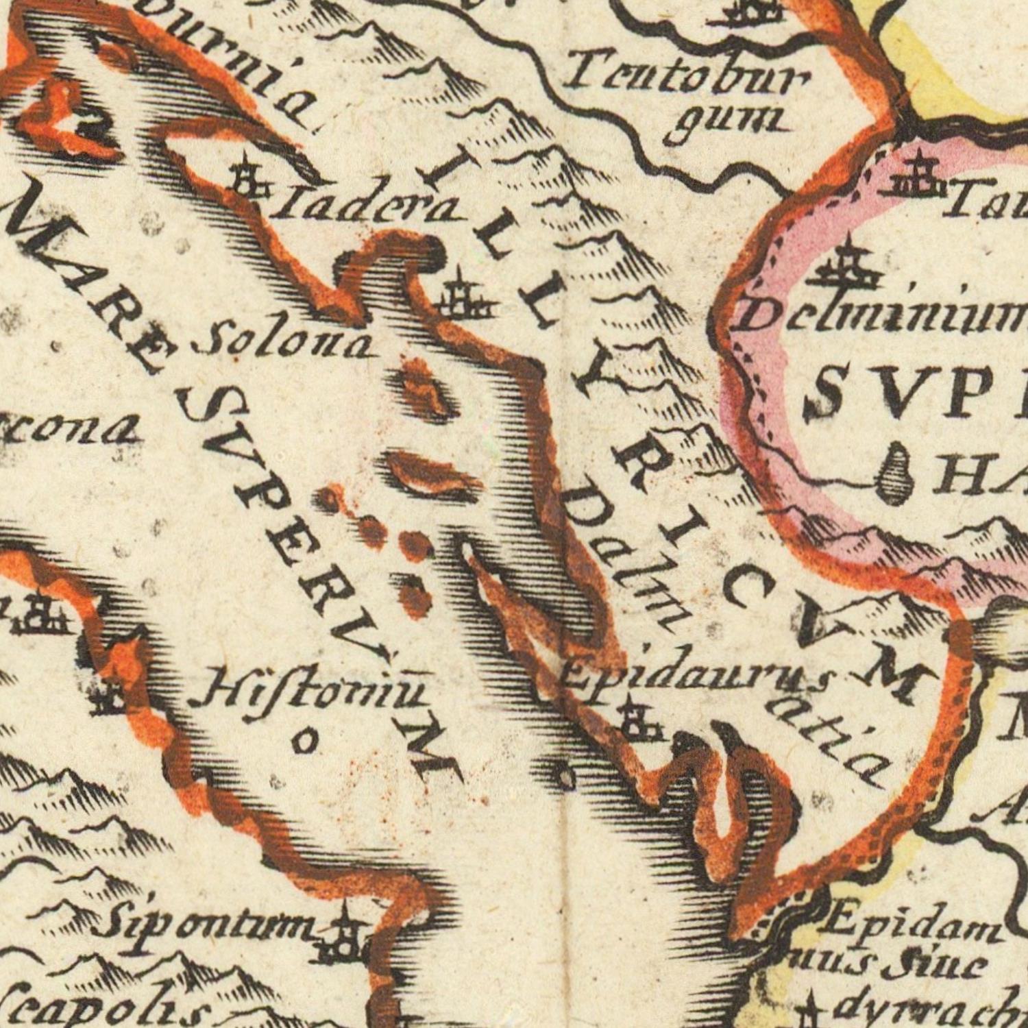detail of the map from the centre 
