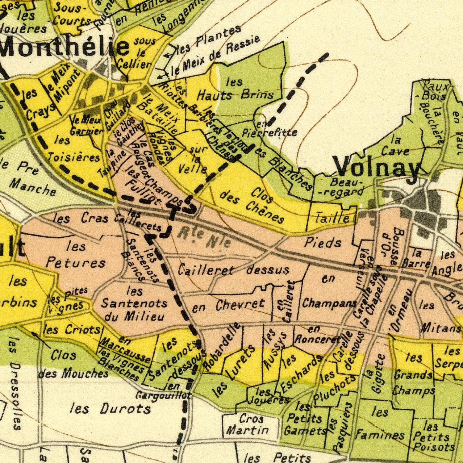 Colorful map of a geographical area with labeled sections and boundaries.