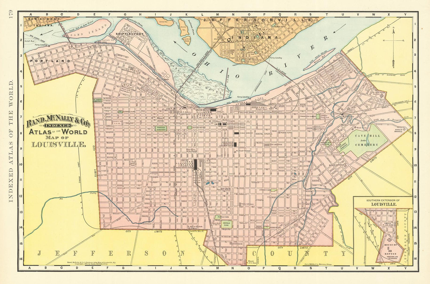 presentation of the map reproduction without a frame
