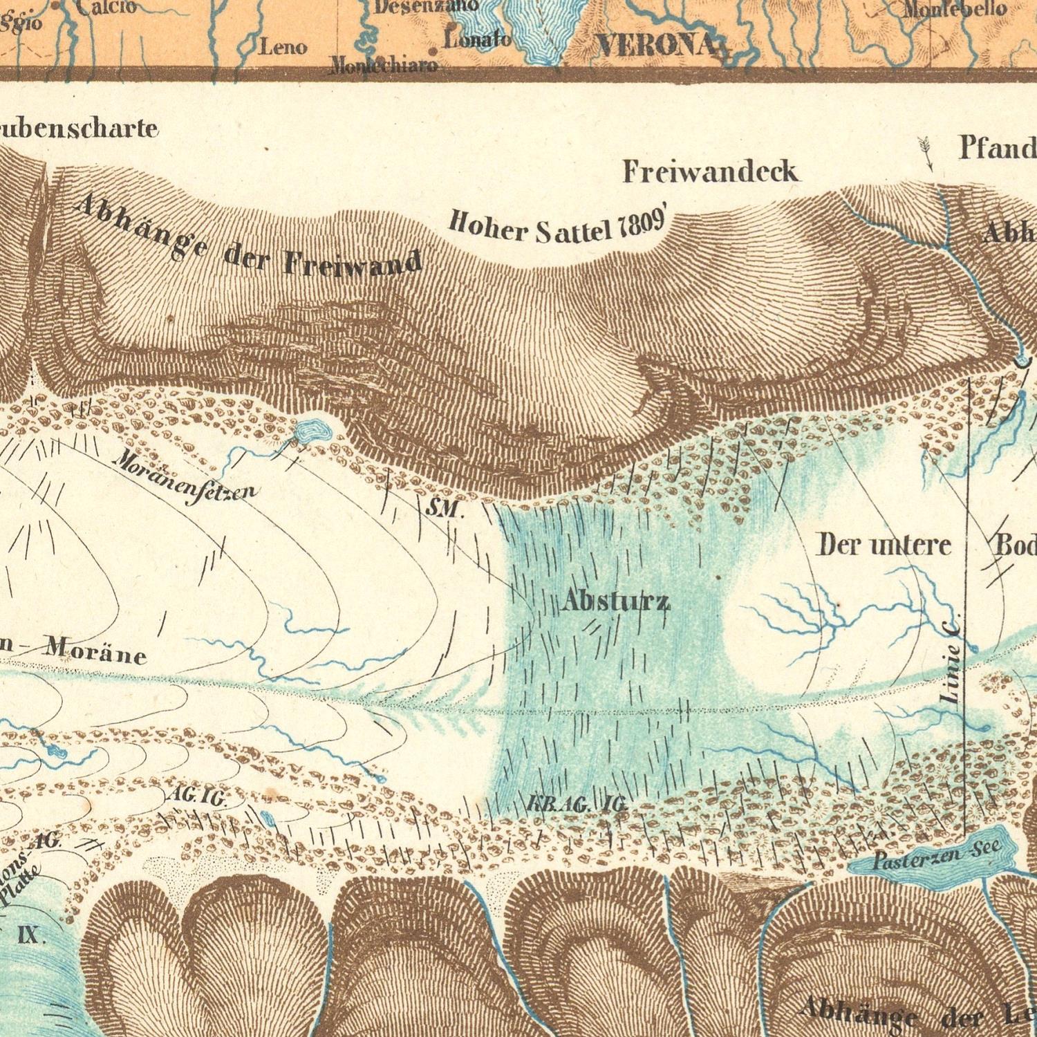 detail of the map from the centre 
