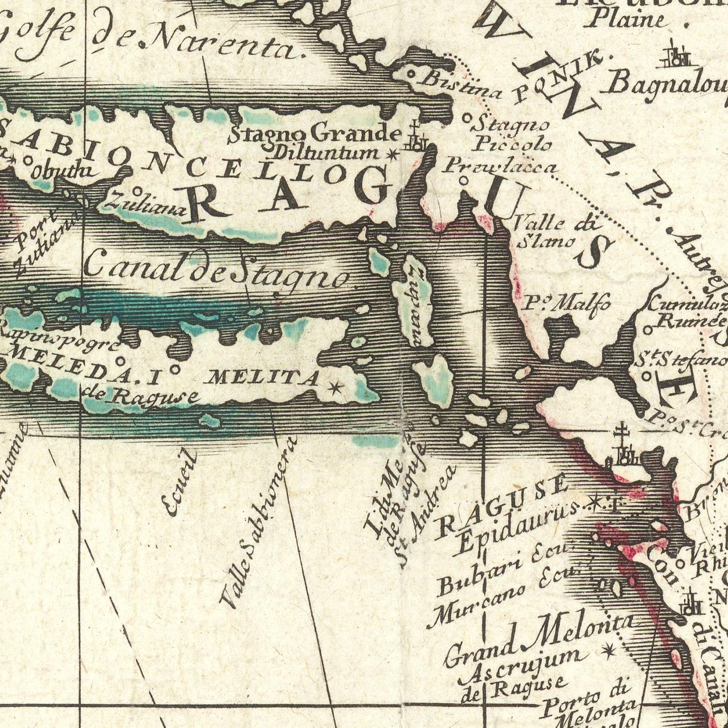 detail of the map from the centre 
