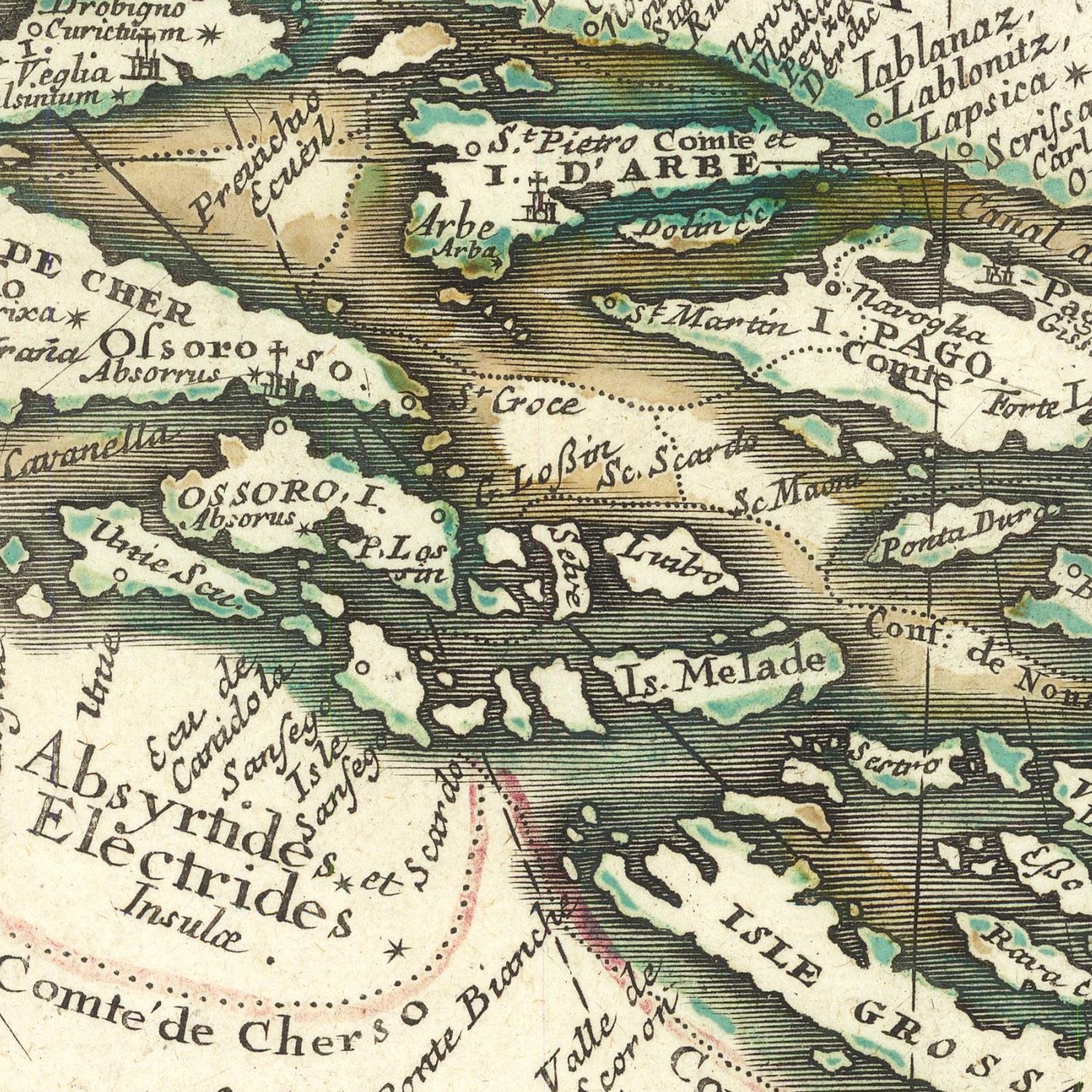 detail of the map from the centre left
