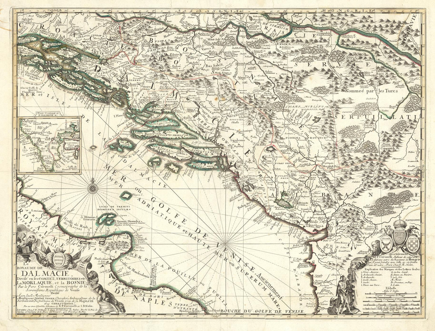 presentation of the map reproduction without a frame
