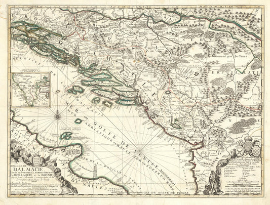 presentation of the map reproduction without a frame
