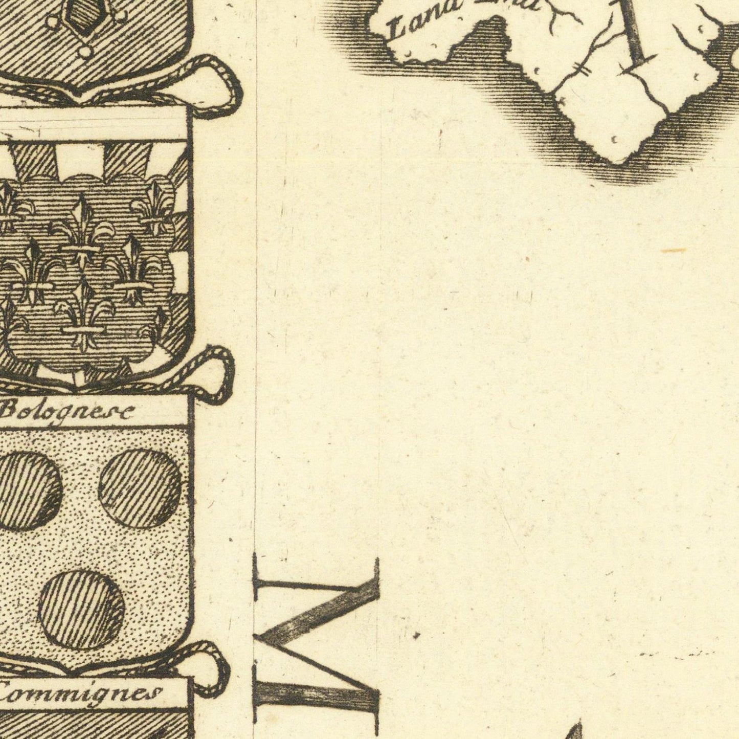 Antique double map of France, 1690