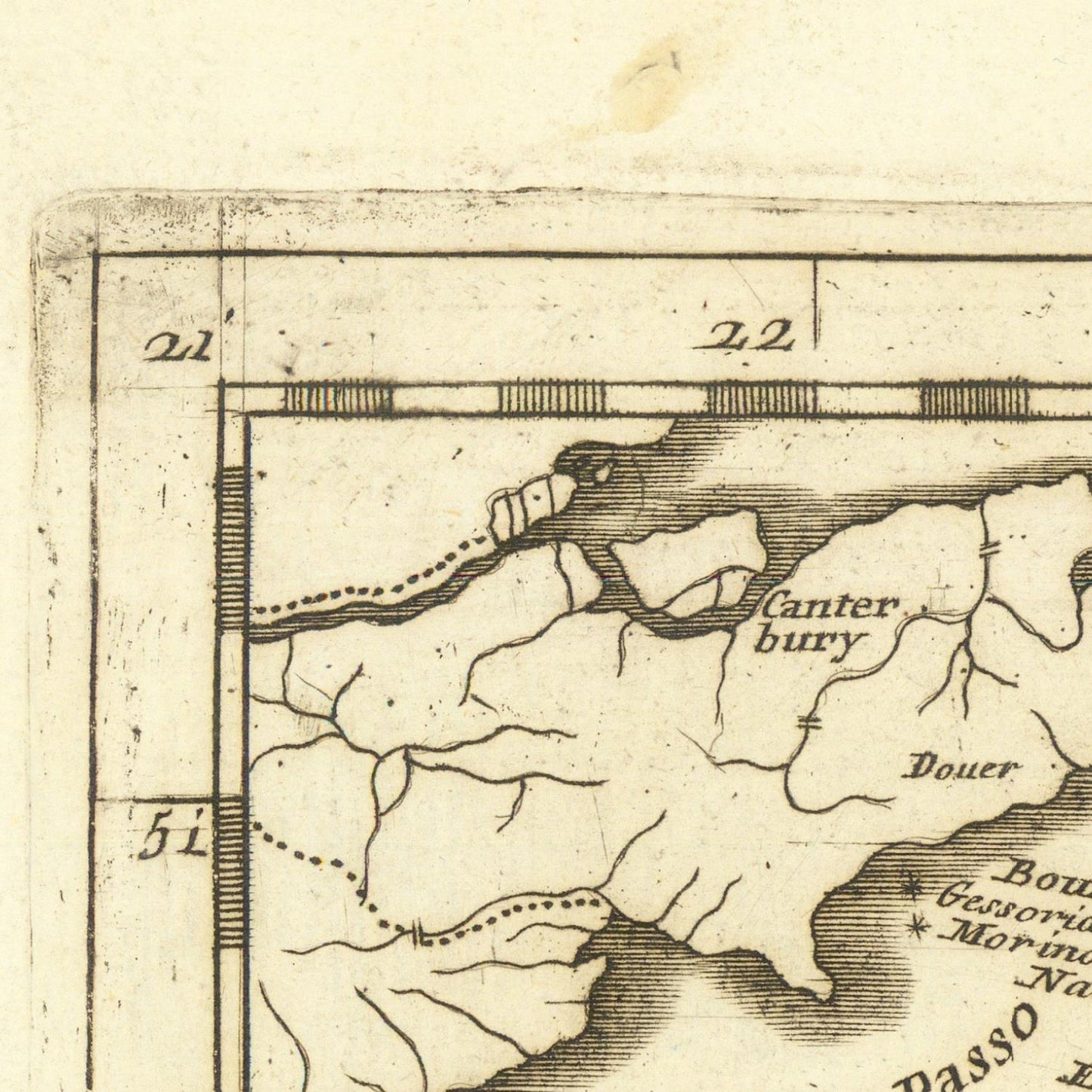 Antique double map of France, 1690