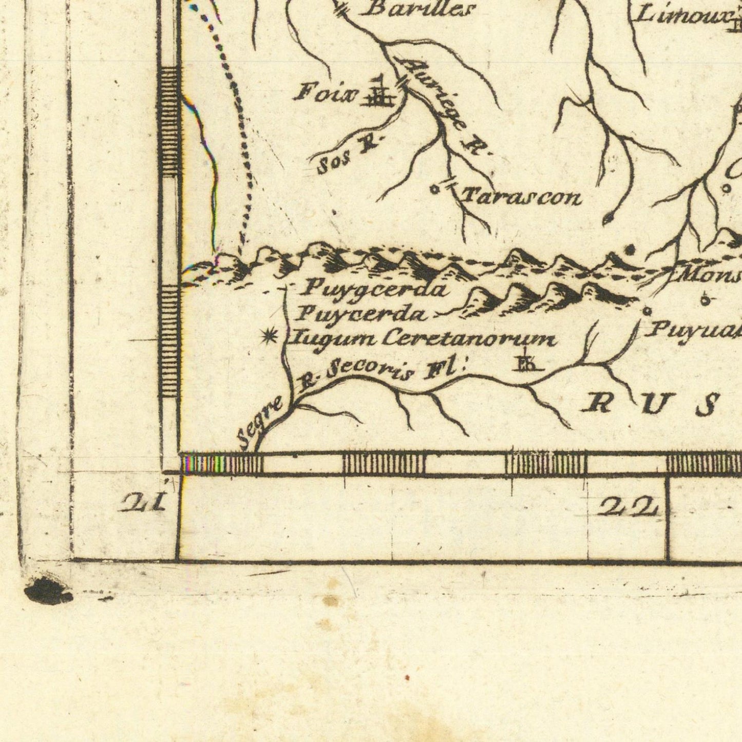 Antique double map of France, 1690