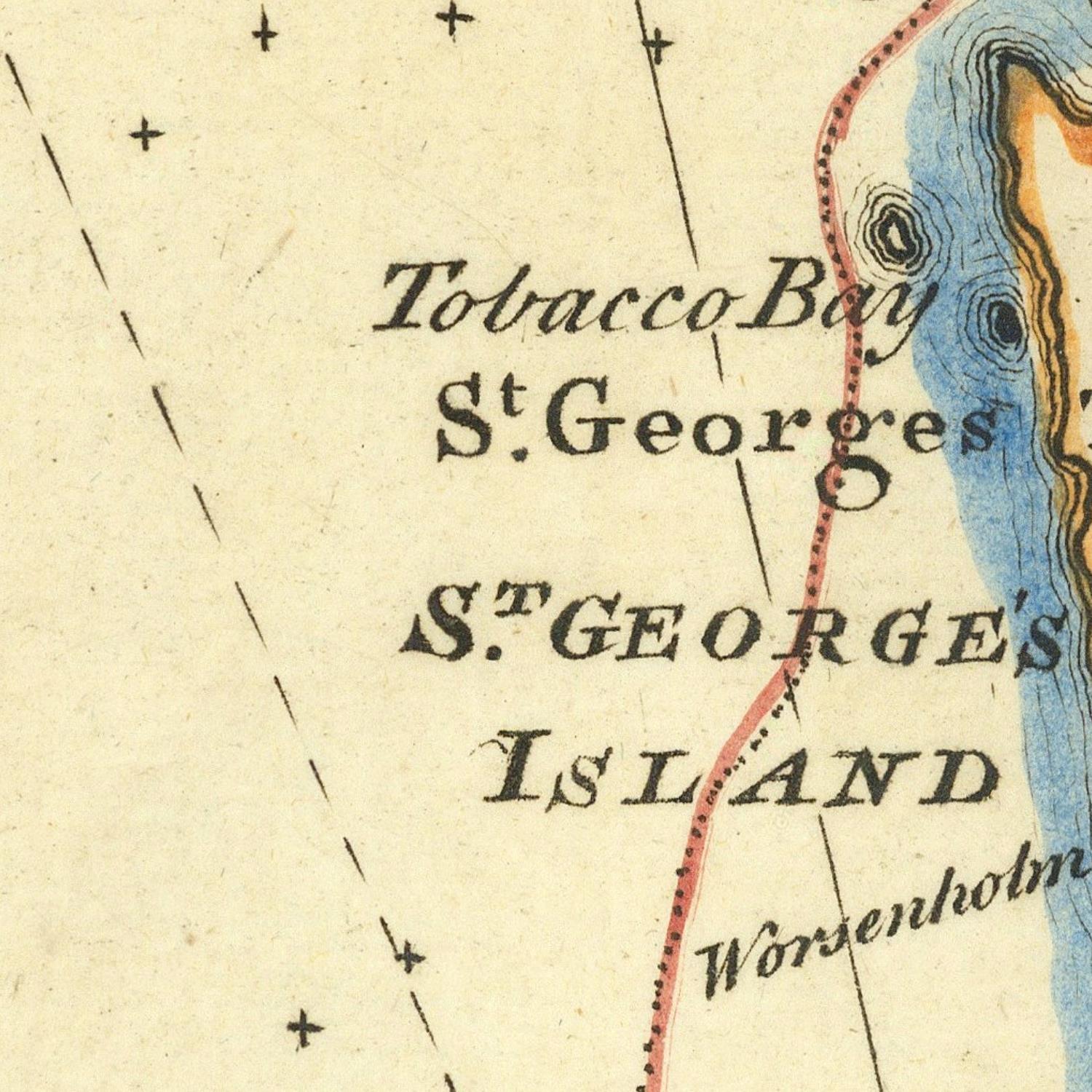 detail of the map from the centre left
