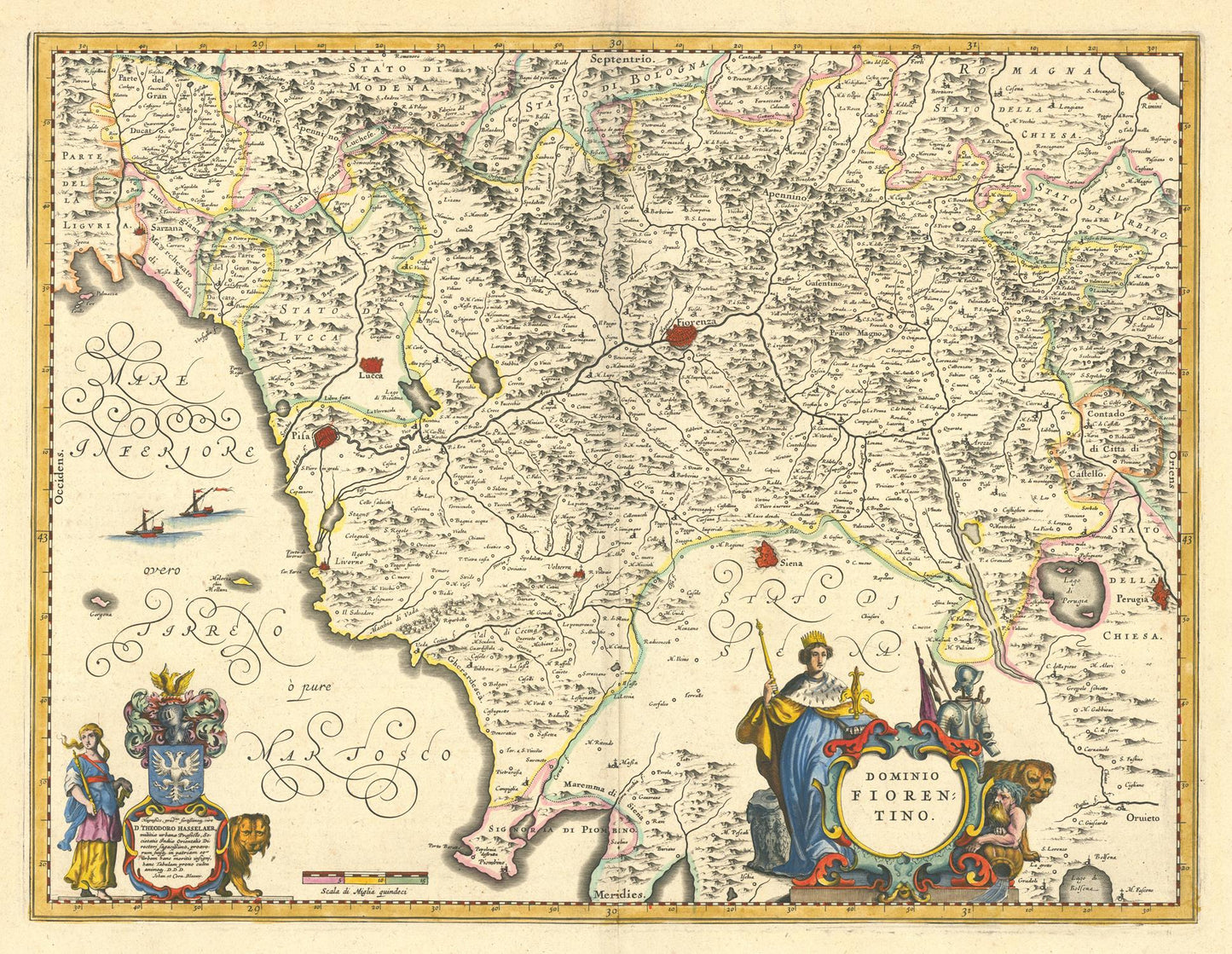 Vintage map with decorative elements and text on a beige background