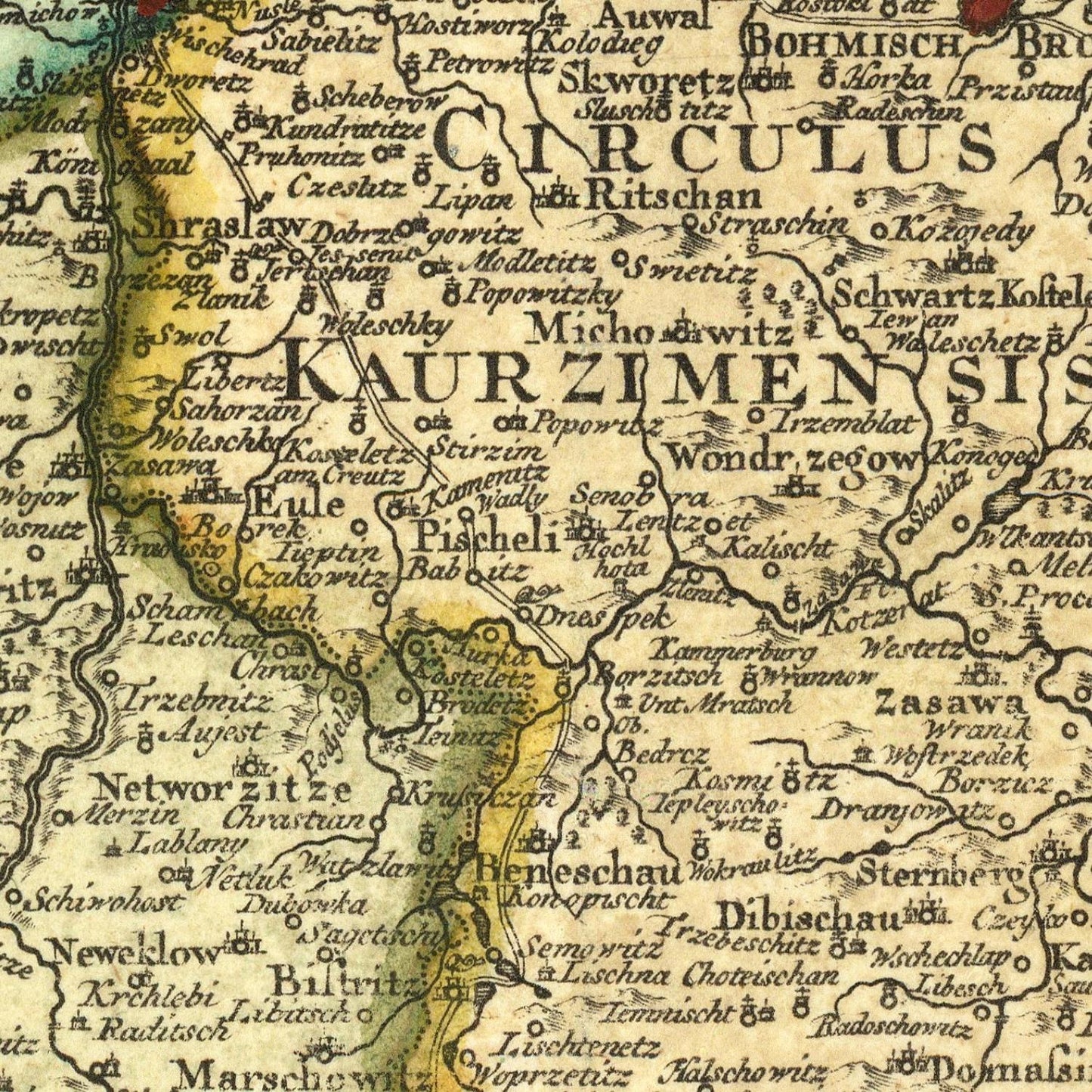 detail of the map from the centre 
