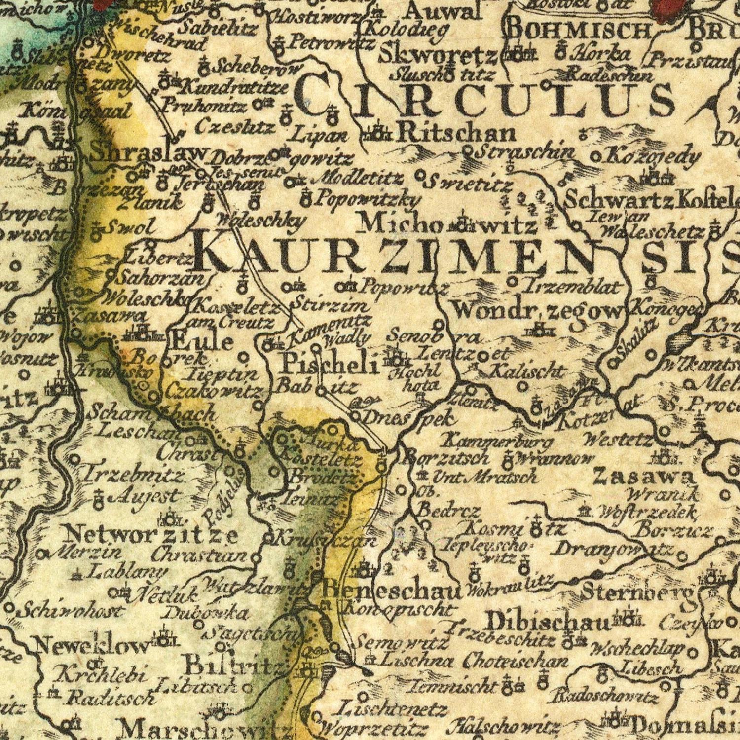 detail of the map from the centre 
