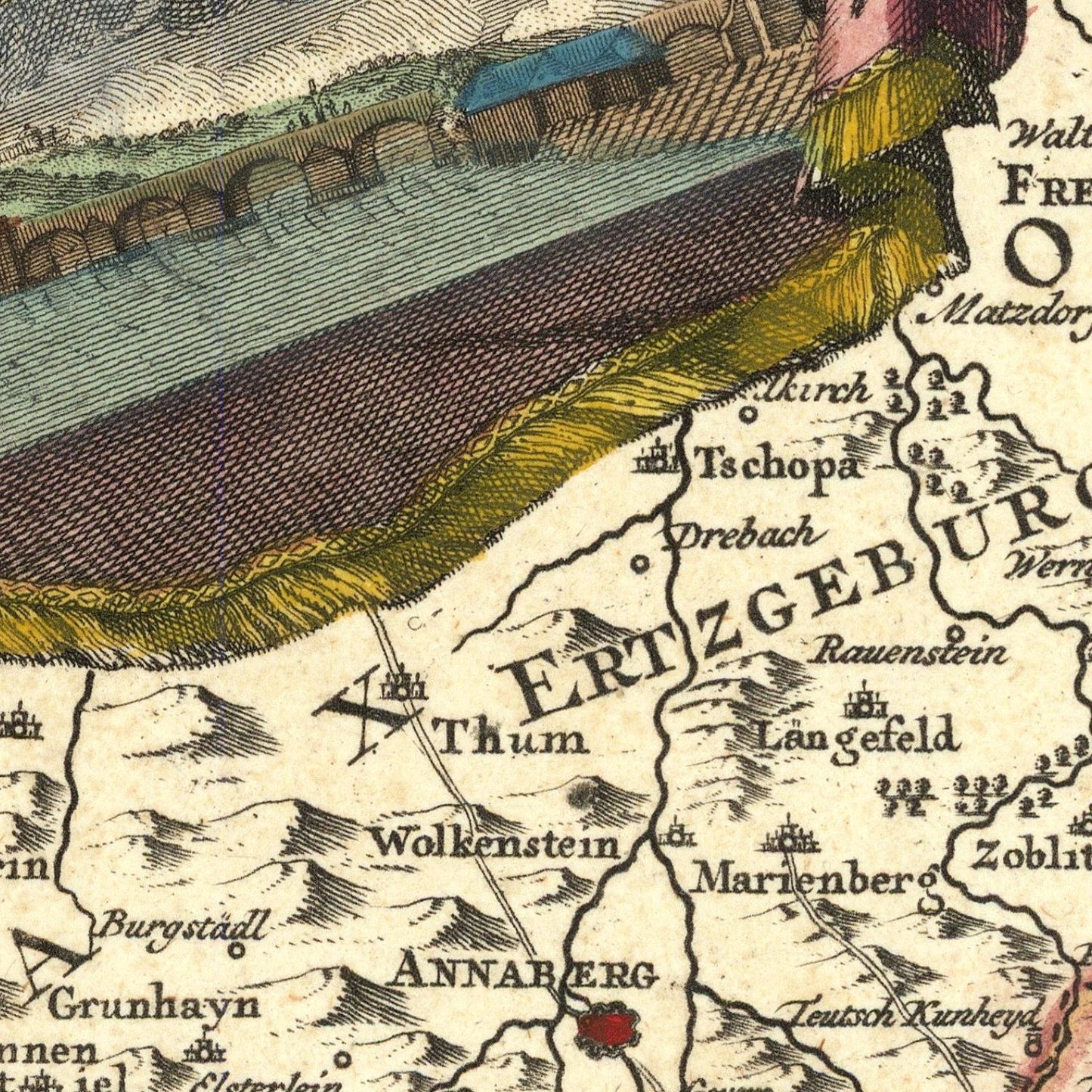 detail of the map from the centre left
