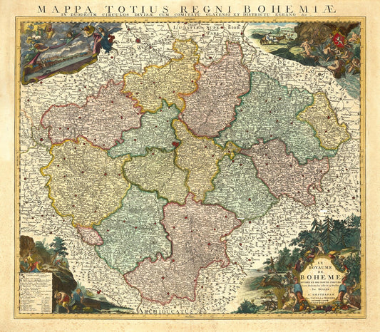 presentation of the map reproduction without a frame
