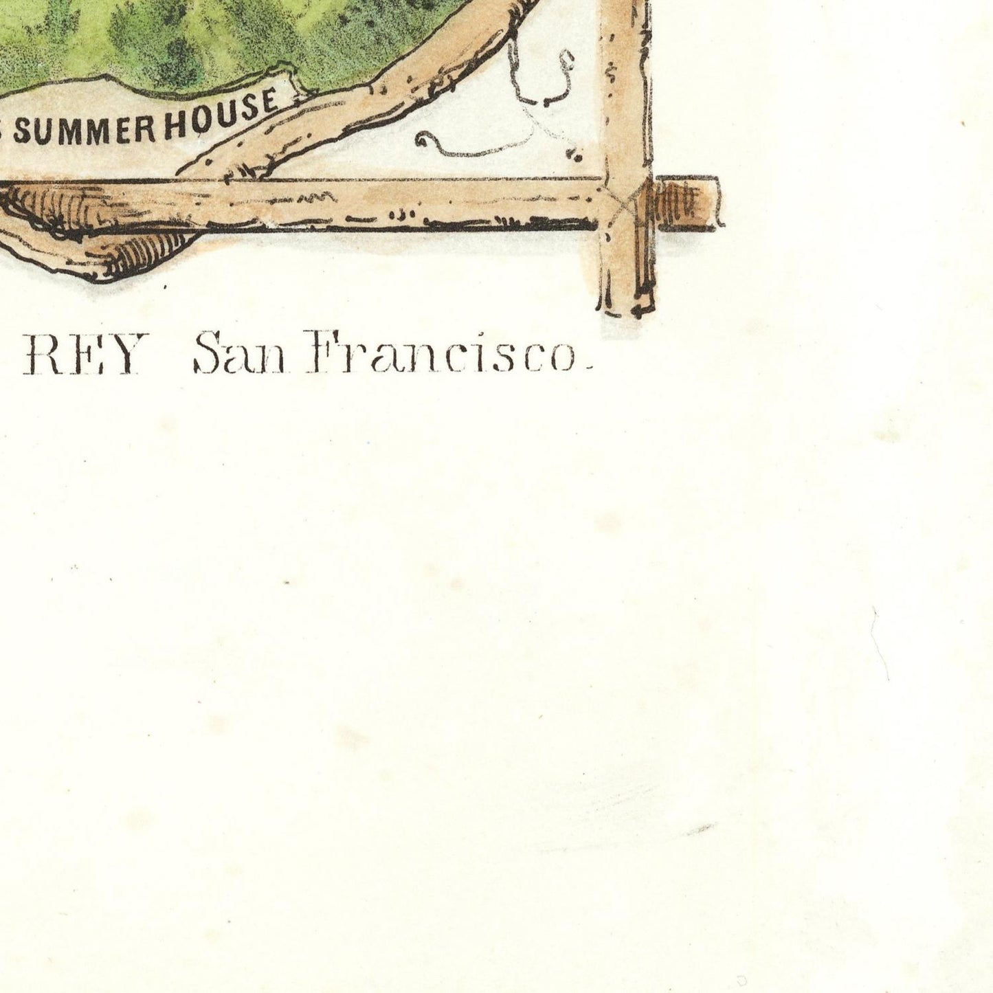 Vintage-style map or diagram with 'Summer House' and 'REY San Francisco' text on a white background.