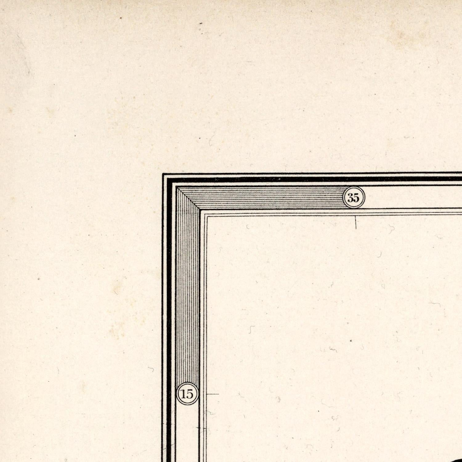 Illustration of a door frame with numbers on a beige background