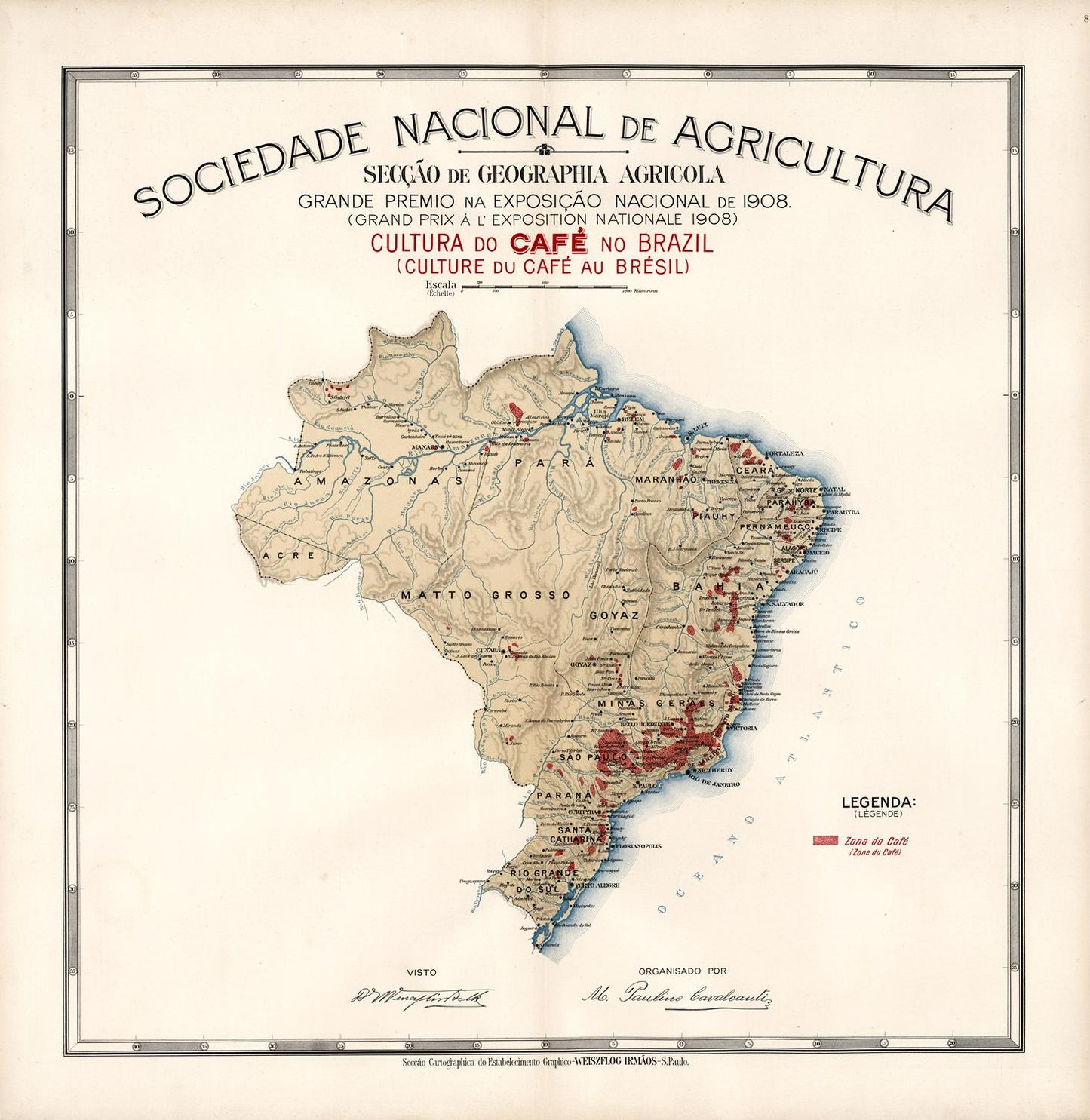 presentation of the map reproduction without a frame
