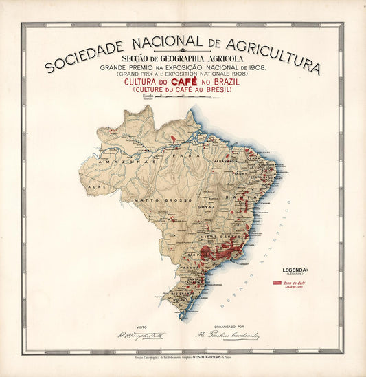 presentation of the map reproduction without a frame
