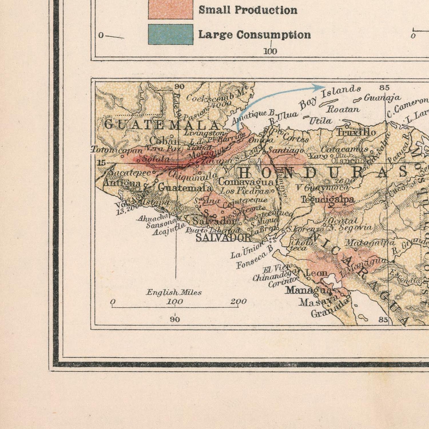 detail of the map from the bottom left corner