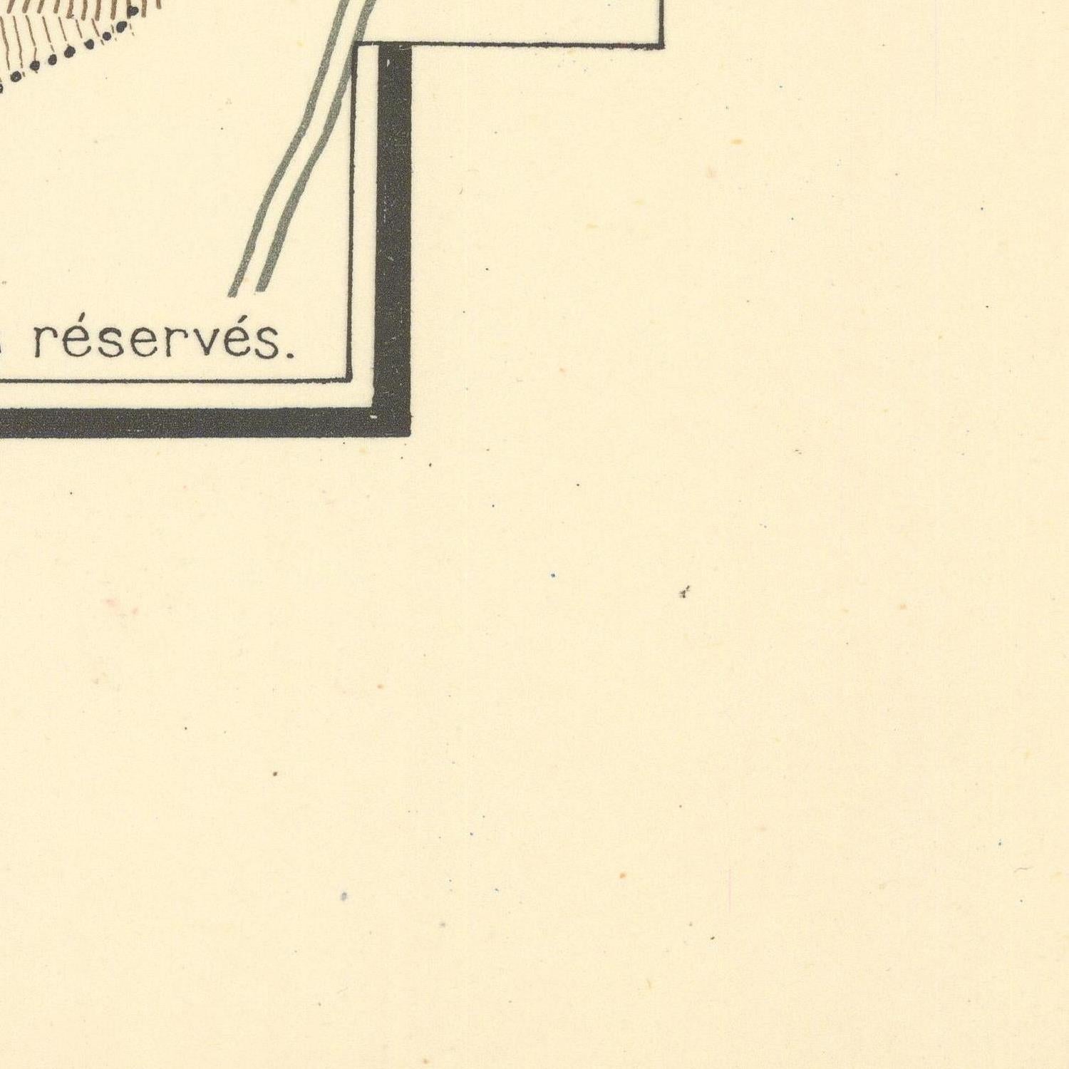 Corner of a document with 'réservés' text on a beige background