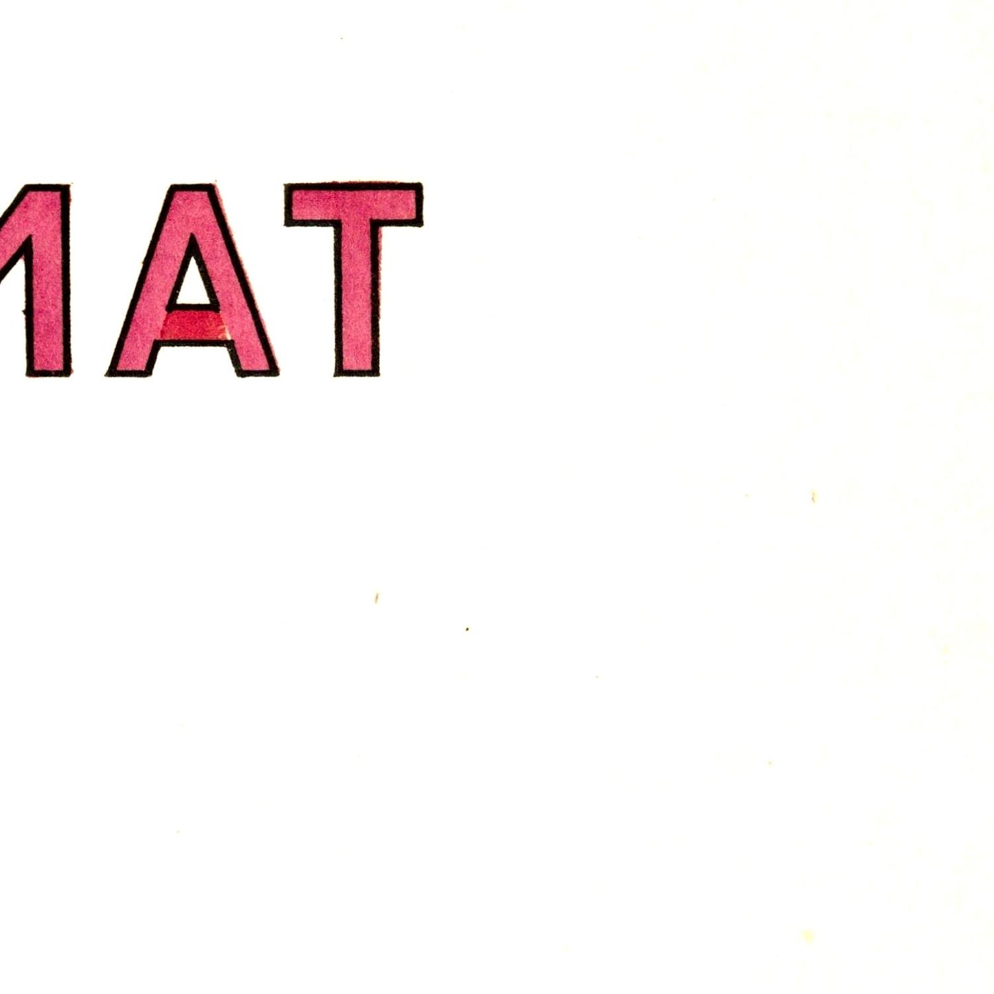 Pink text on a white background