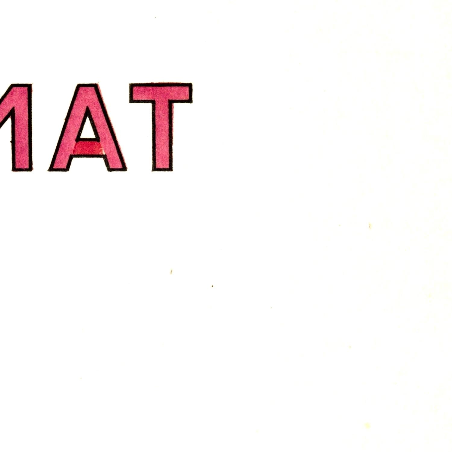 Pink text on a white background