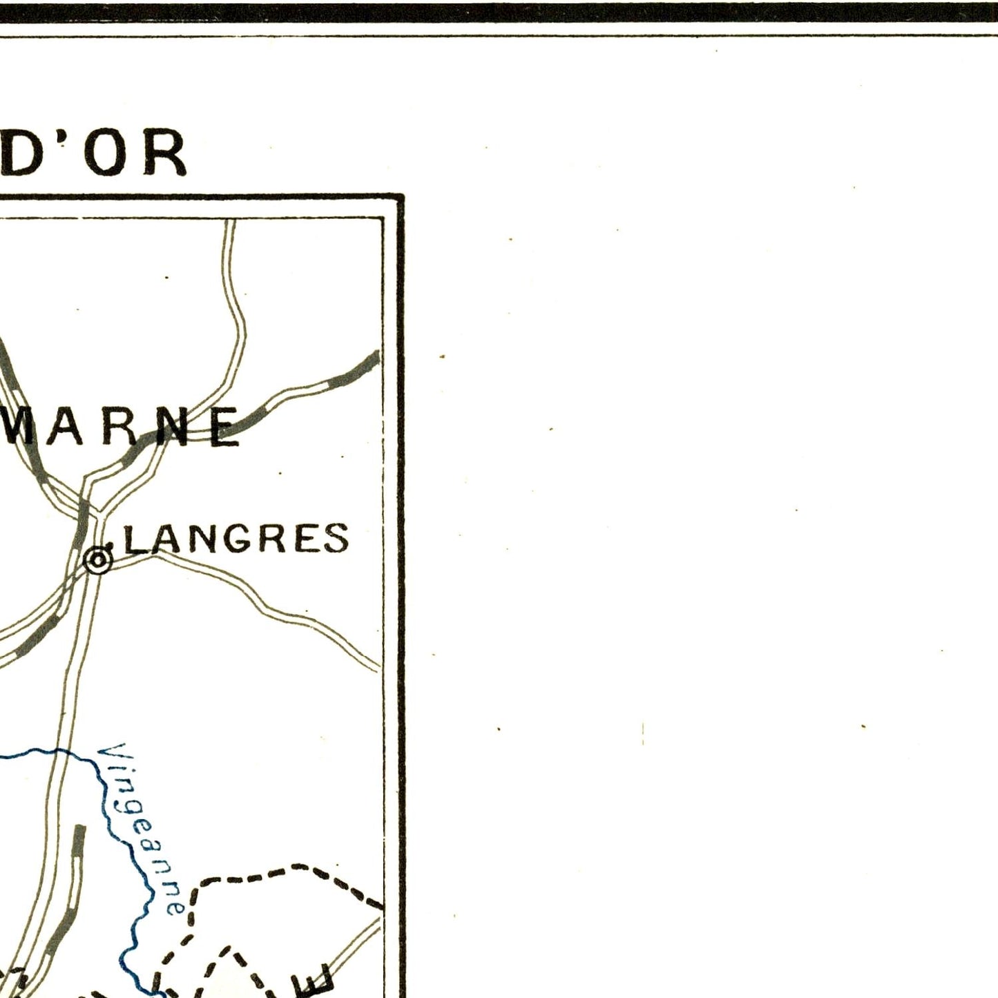Map excerpt showing 'Langres' and 'Marne' with a black border on a white background.