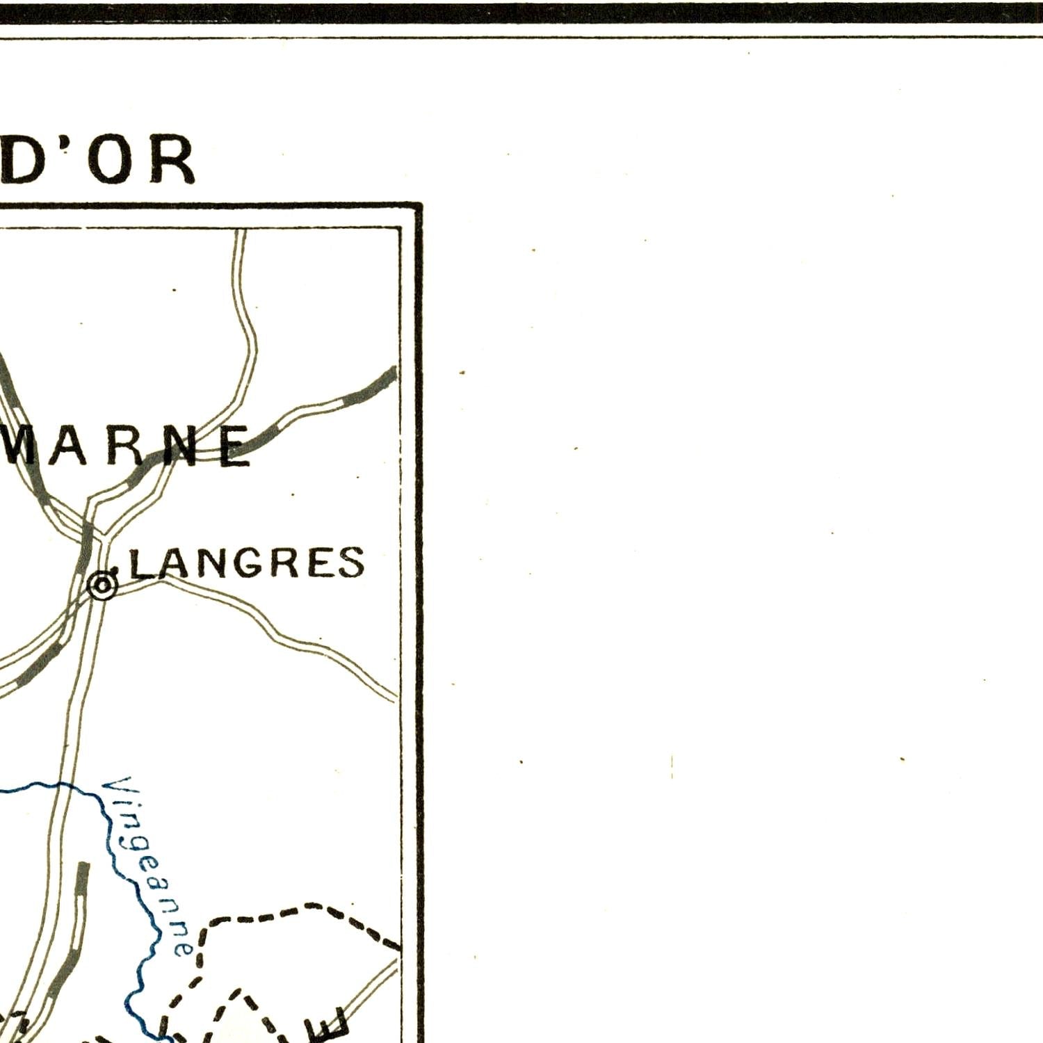 Map excerpt showing 'Langres' and 'Marne' with a black border on a white background.