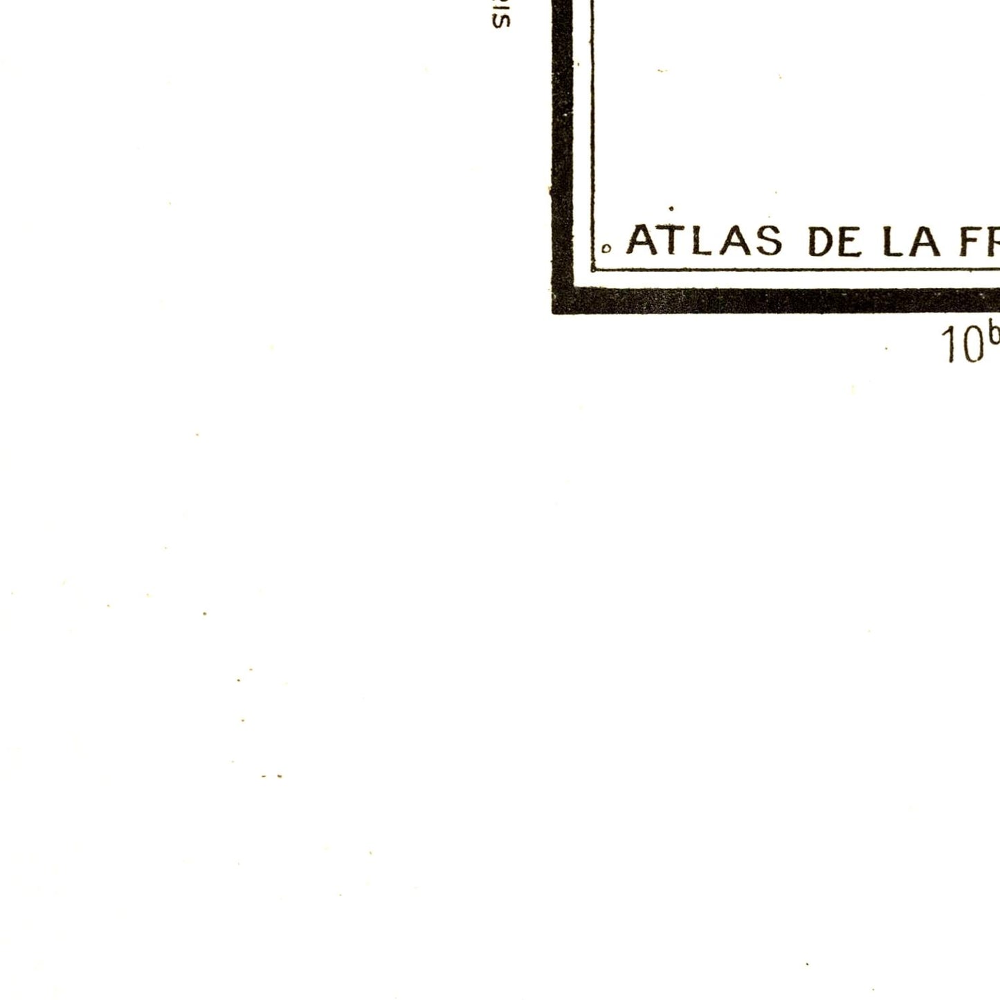 Partial view of a document with 'ATLAS DE LA' text on a white background