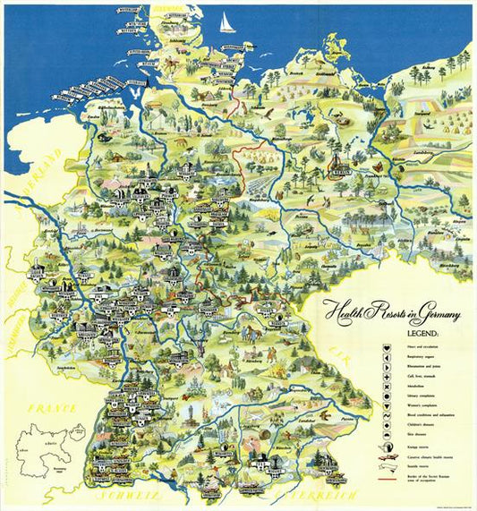 presentation of the map reproduction without a frame
