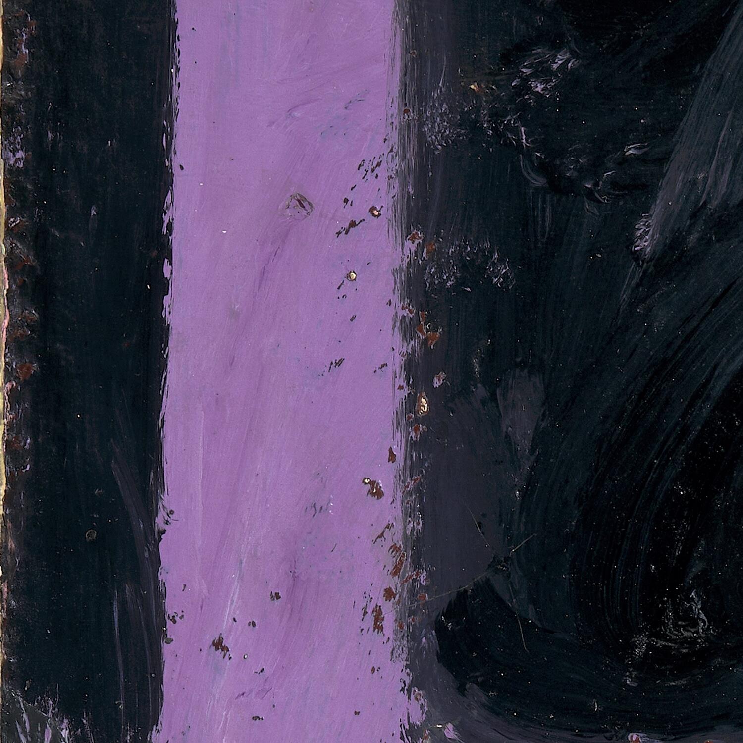 Abstract art with black and purple brush strokes