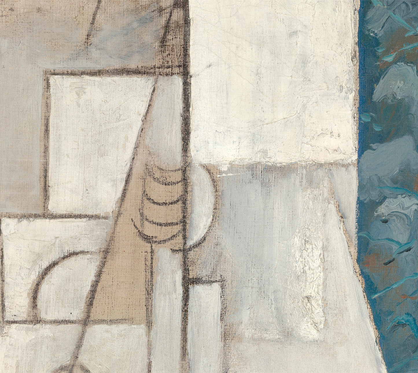 Abstract art with geometric shapes and neutral colors