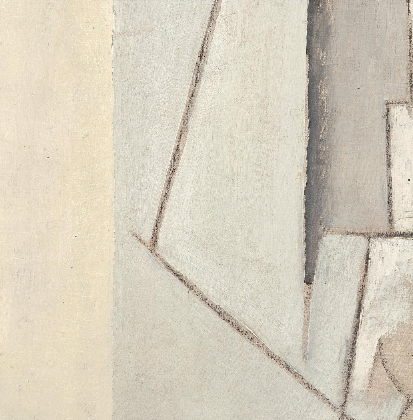 Abstract art with geometric shapes in muted colors on a textured background