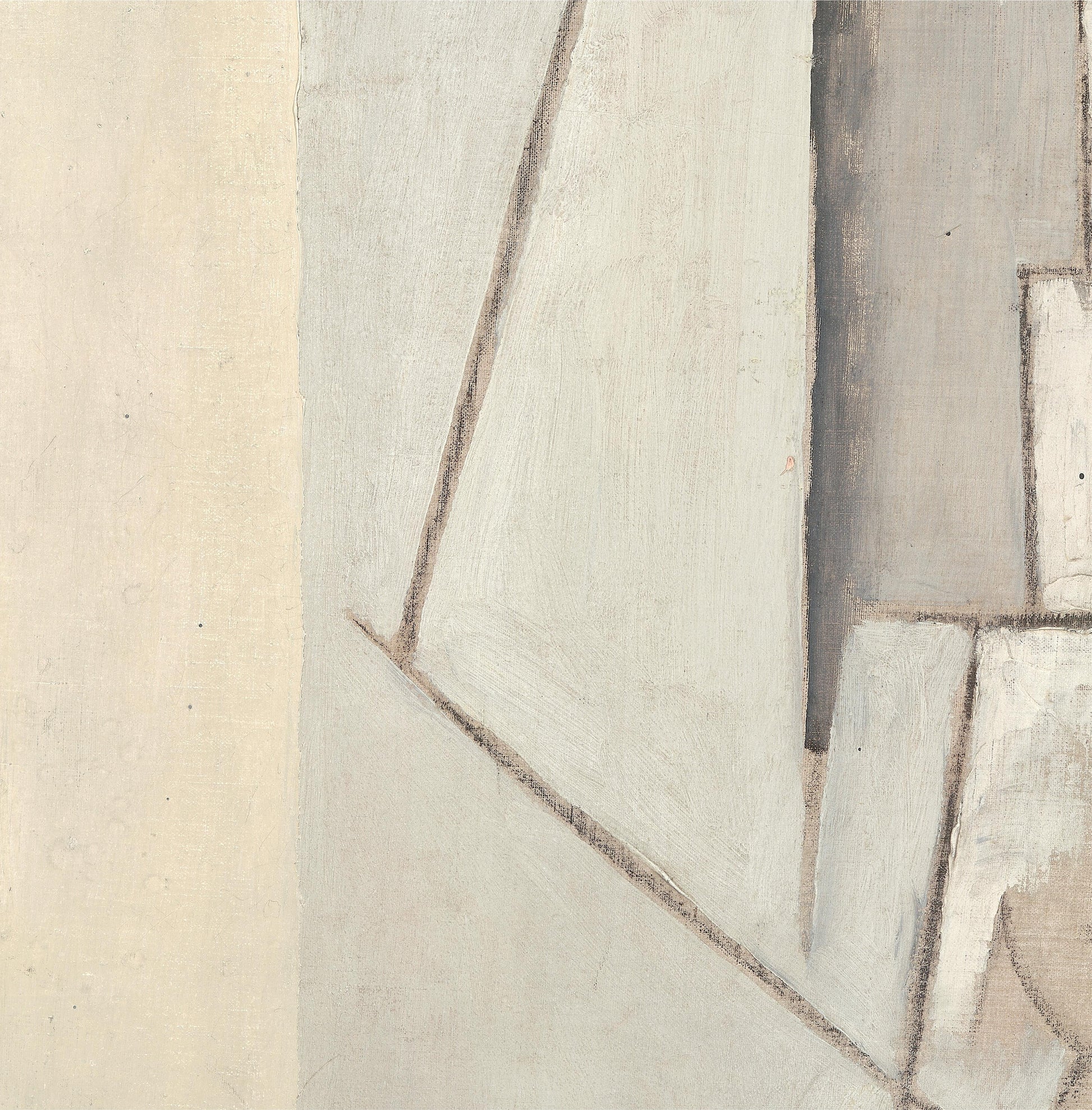 Abstract art with geometric shapes in muted colors on a textured background