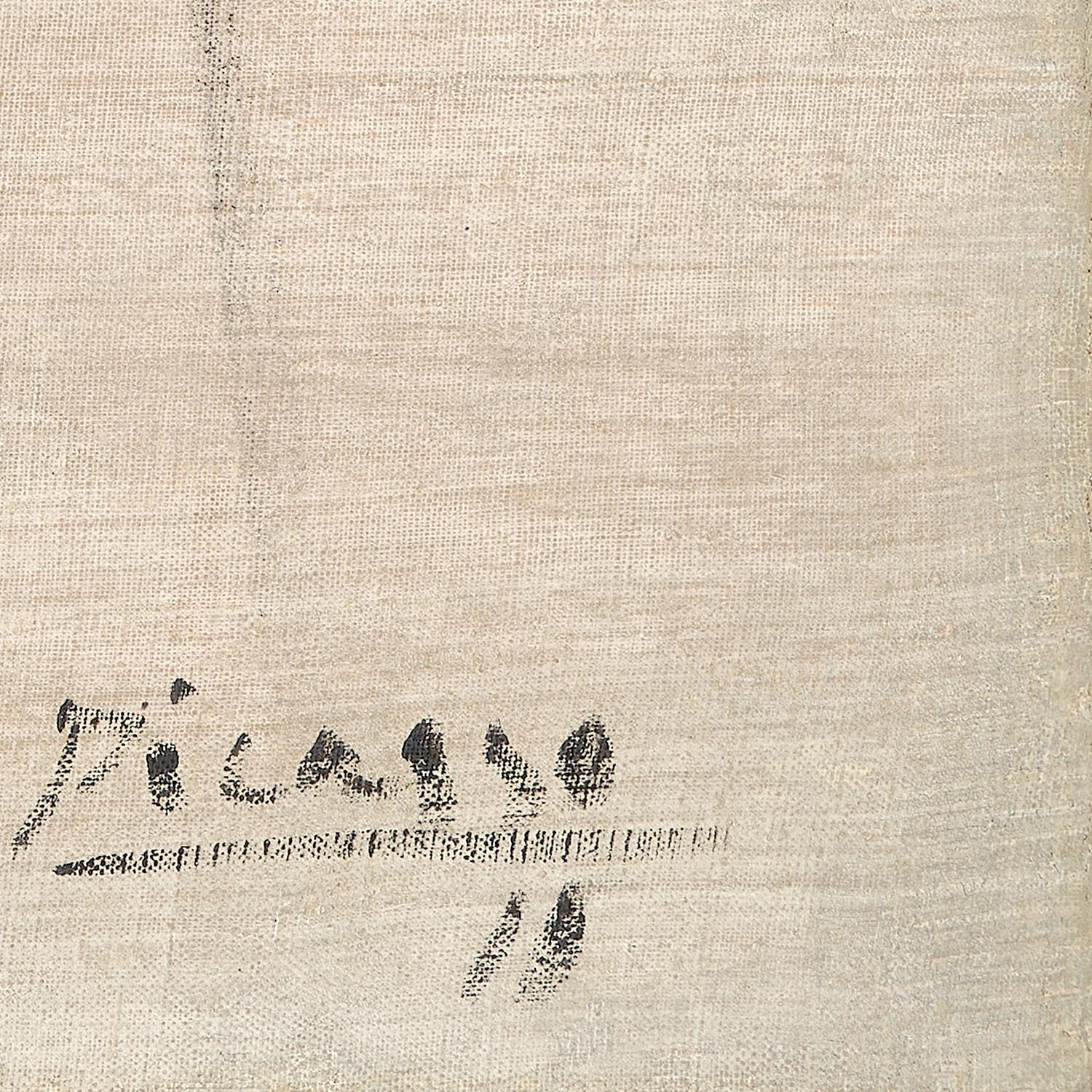 Textured beige fabric with 'Picasso' signature.